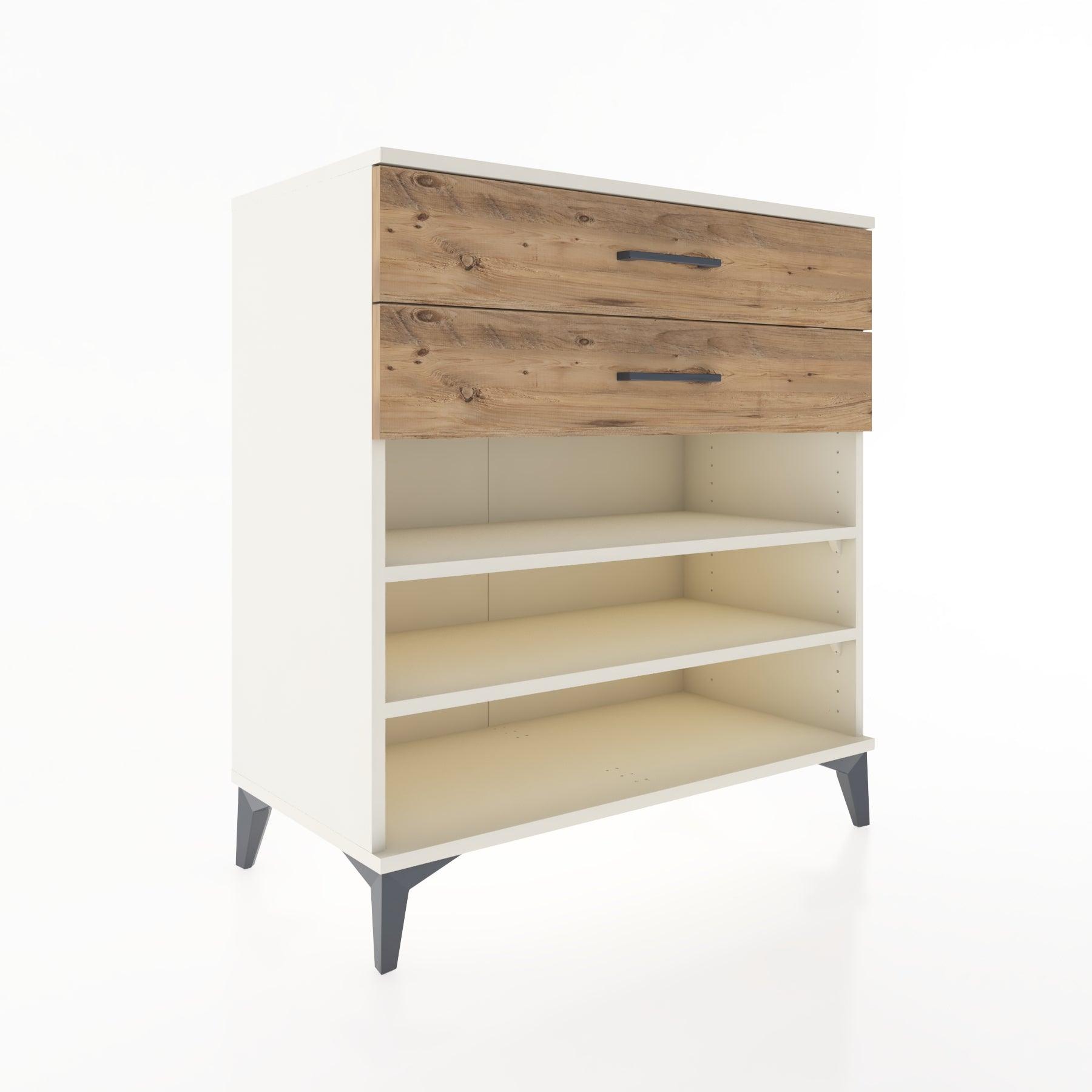Woodntry Modüler Şifonyer Aytaşı 88x44x84 cm Çekmeceli ve Raflı CR13-1