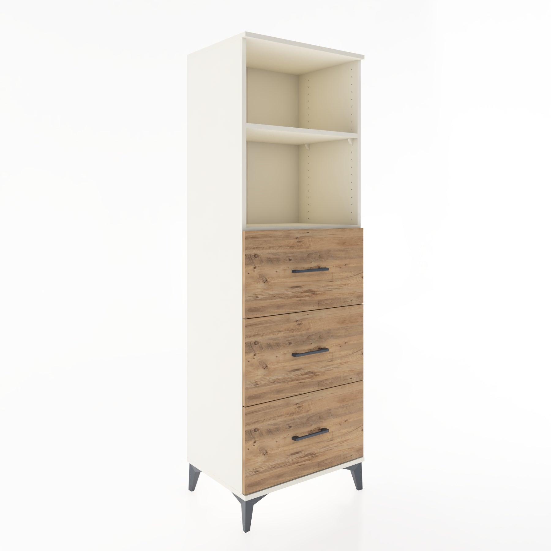 Woodntry Modüler Dolap Aytaşı 60x44x170 cm Çekmeceli ve Raflı CR51-1
