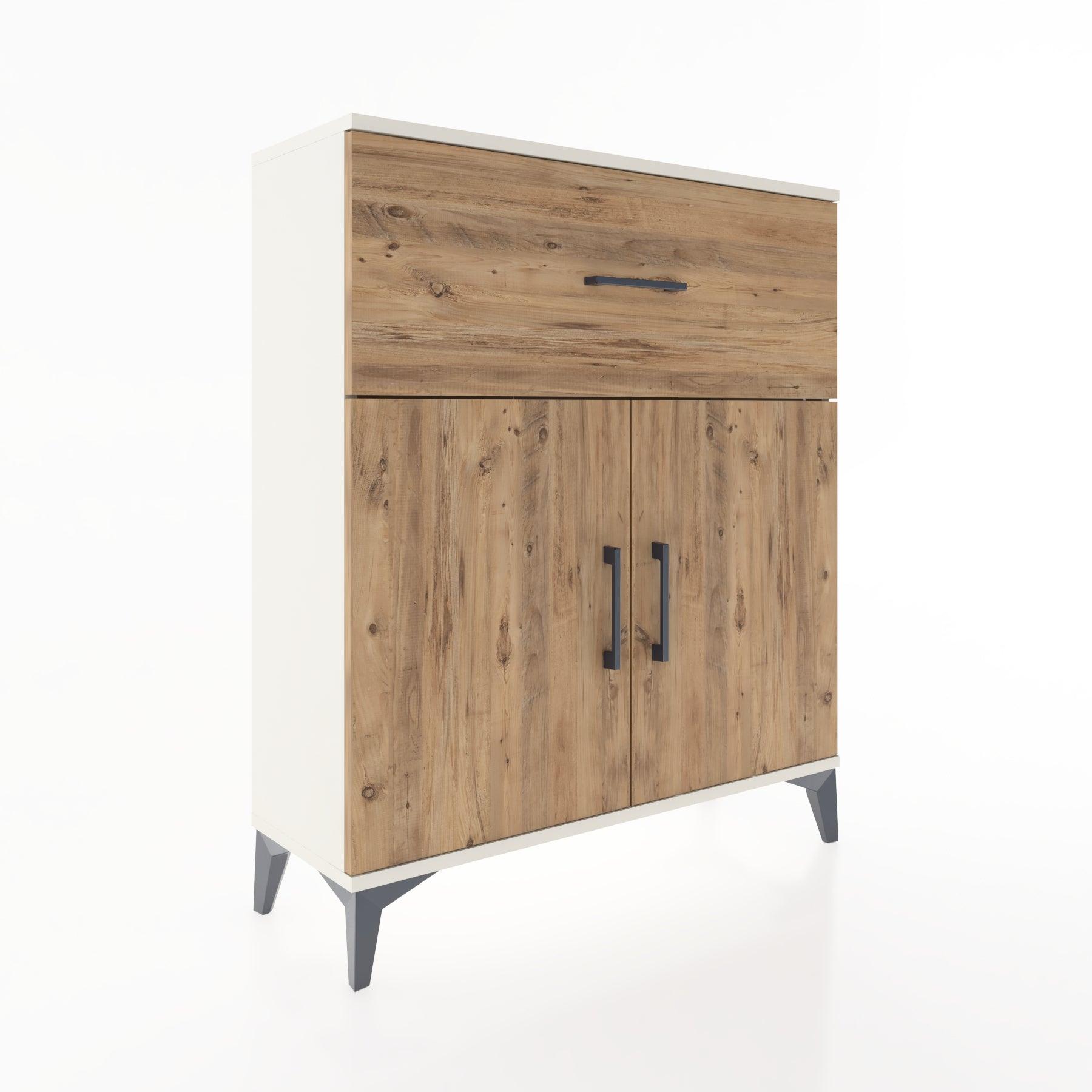 Woodntry Modüler Şifonyer Aytaşı 88x30x94 cm Kapaklı ve Çekmeceli KC9-1