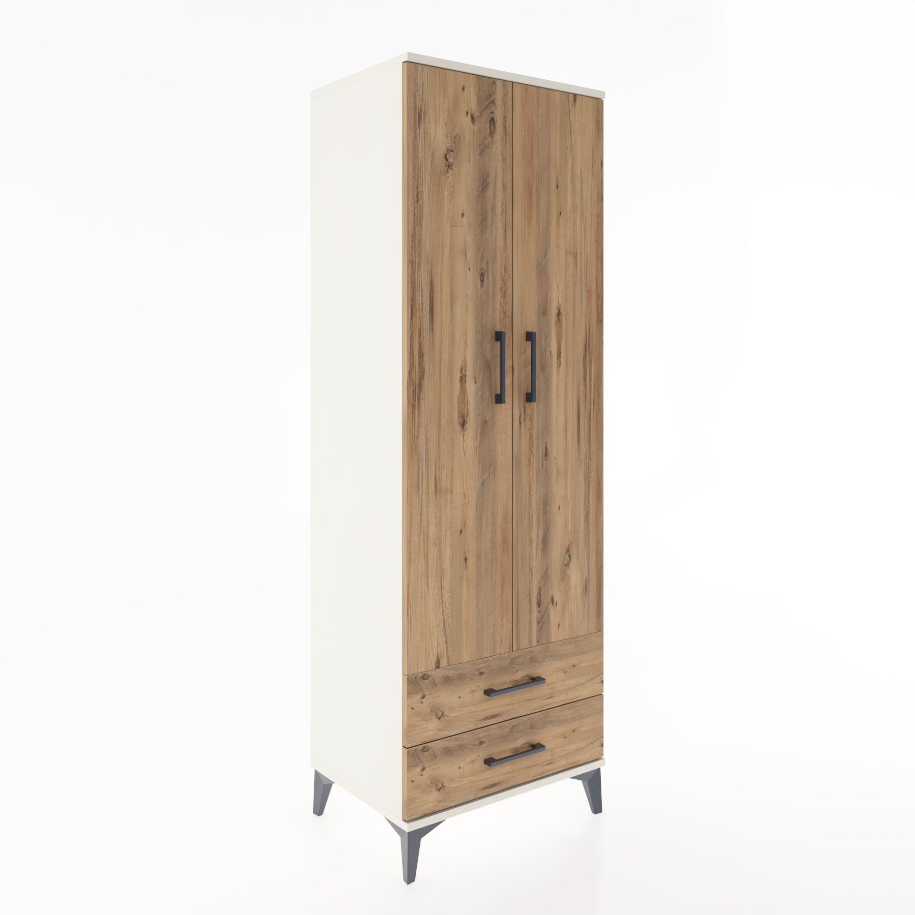 Woodntry Modular Cabinet Moonstone 60x44x170 cm with Doors and Drawers KC7-1