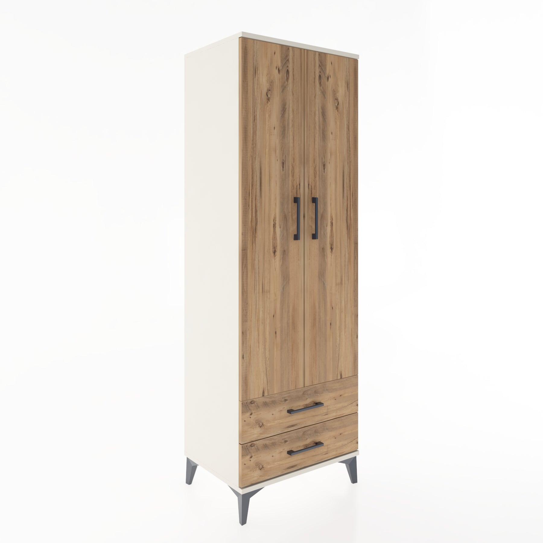 Woodntry Modular Cabinet Moonstone 60x44x170 cm with Doors and Drawers KC29-1