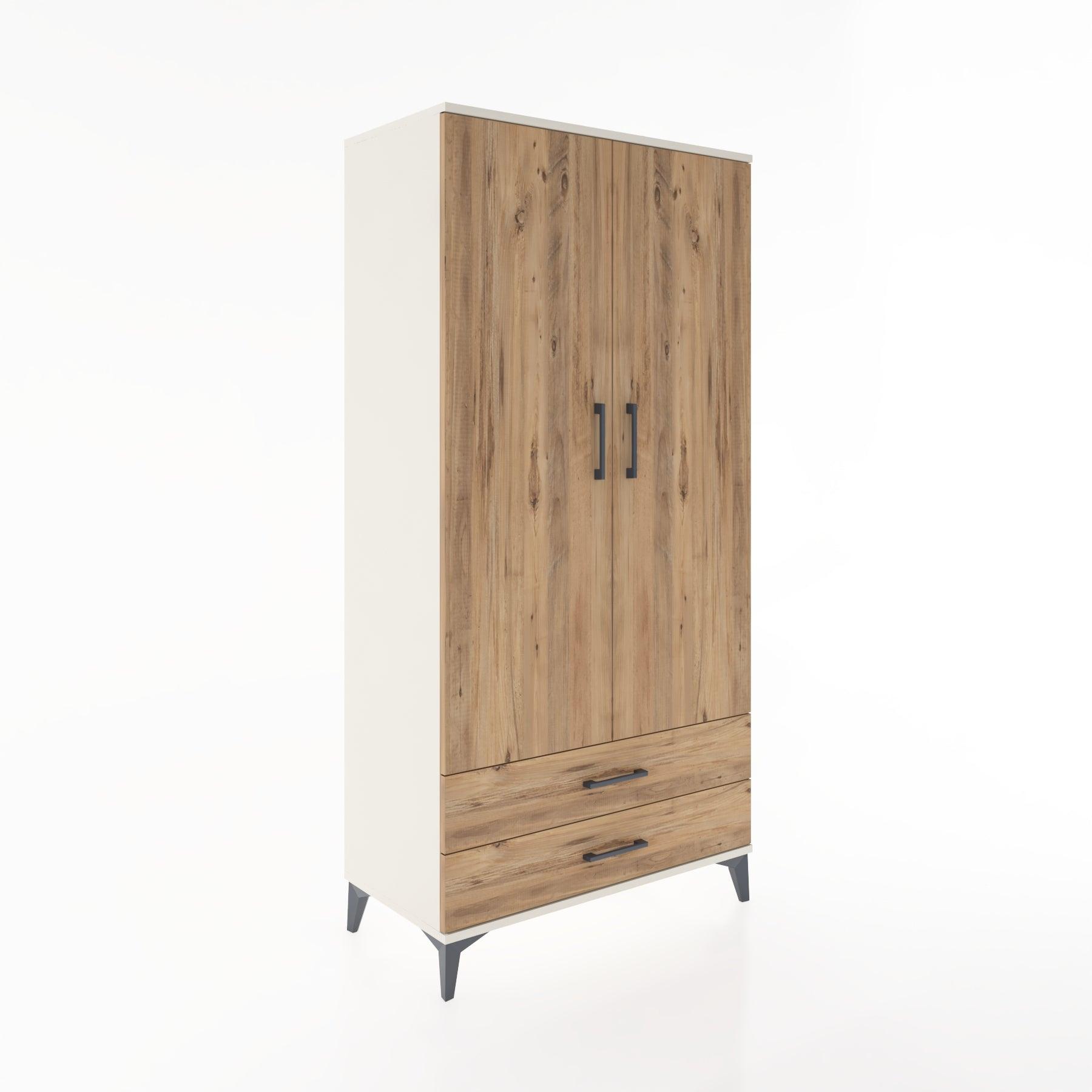 Woodntry Modular Cabinet Moonstone 88x44x170 cm with Doors and Drawers KC7-1