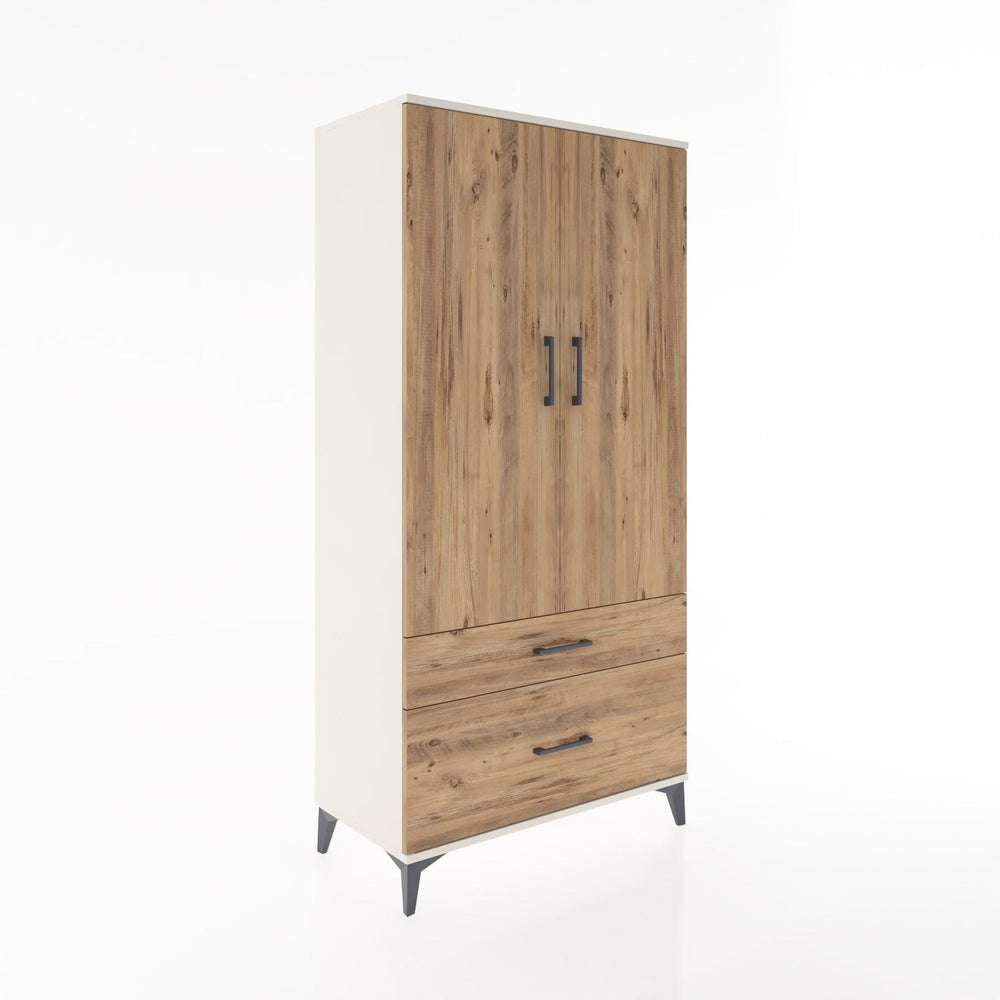 Woodntry Modular Cabinet Moonstone 88x44x170 cm with Doors and Drawers KC15-1