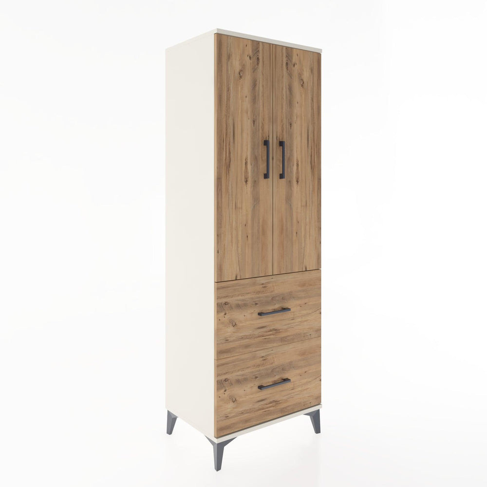 Woodntry Modular Cabinet Moonstone 60x44x170 cm with Doors and Drawers KC21-1
