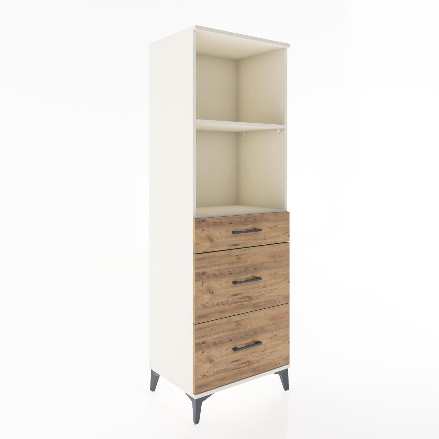 Woodntry Modüler Dolap Aytaşı 60x44x170 cm Çekmeceli ve Raflı CR47-1