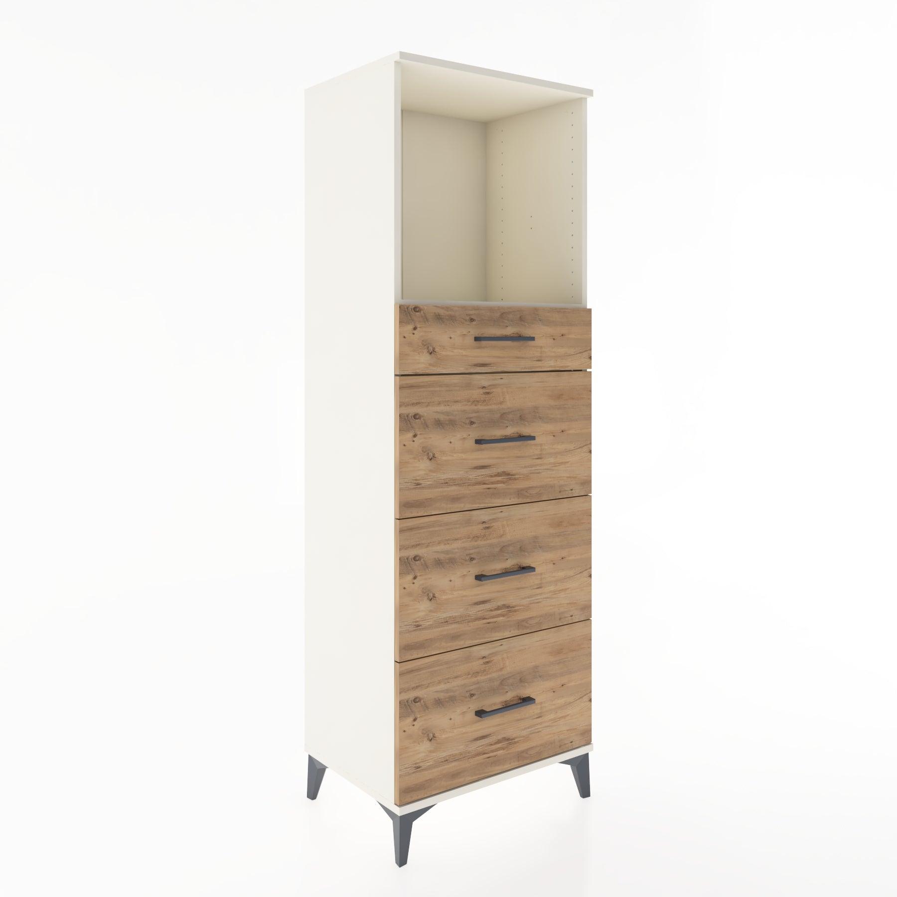 Woodntry Modüler Dolap Aytaşı 60x44x170 cm Çekmeceli ve Raflı CR50-1
