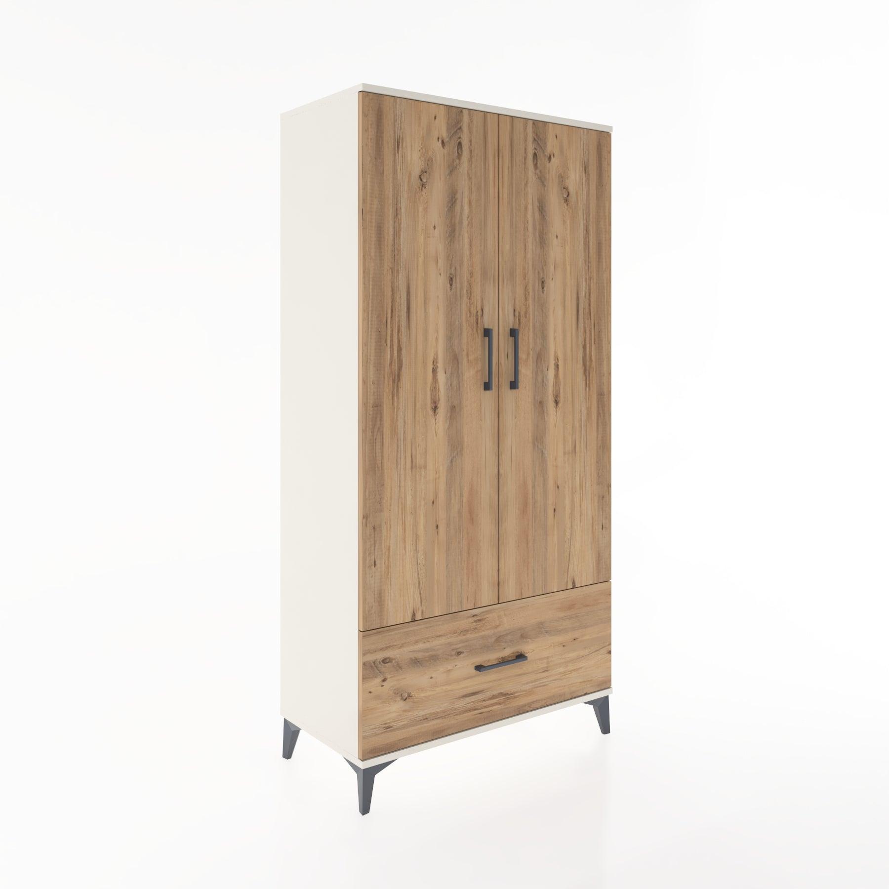 Woodntry Modular Cabinet Moonstone 88x44x170 cm with Doors and Drawers KC16-1