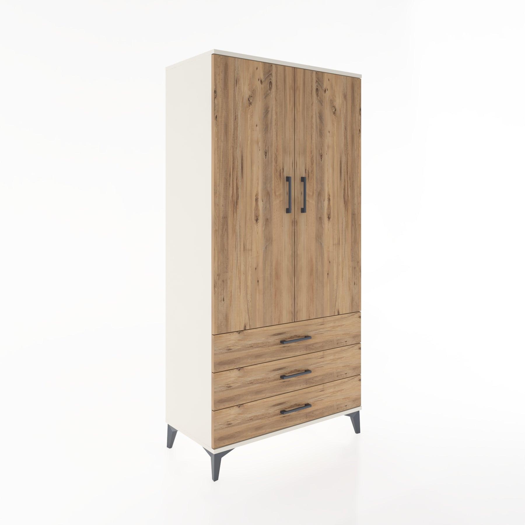 Woodntry Modular Cabinet Moonstone 88x44x170 cm with Doors and Drawers KC6-1