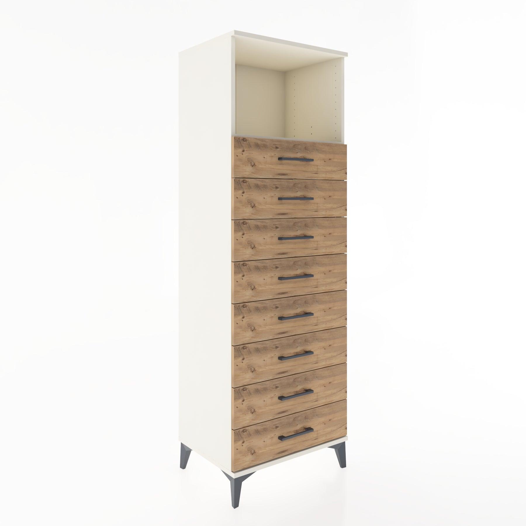 Woodntry Modular Cabinet Moonstone 60x44x170 cm with Drawers and Shelves CR32-1