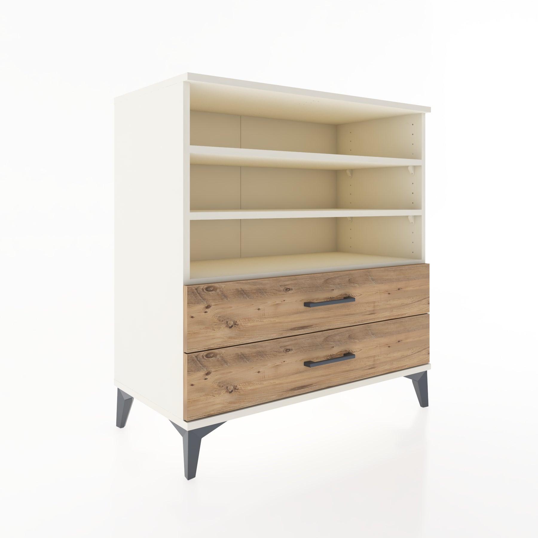 Woodntry Modüler Şifonyer Aytaşı 88x44x84 cm Çekmeceli ve Raflı CR15-1