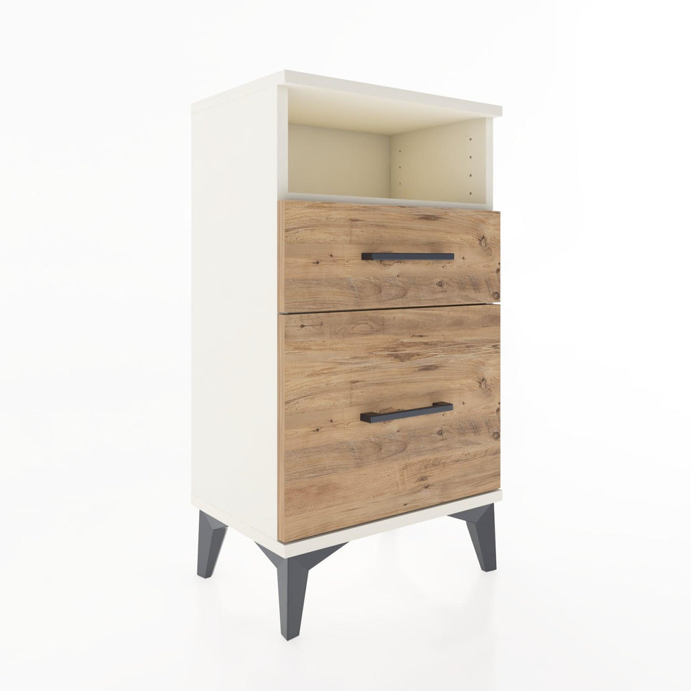 Woodntry Modüler Komodin 2 Çekmece ve Raflı V3 44x30x68 cm Aytaşı - Woodntry