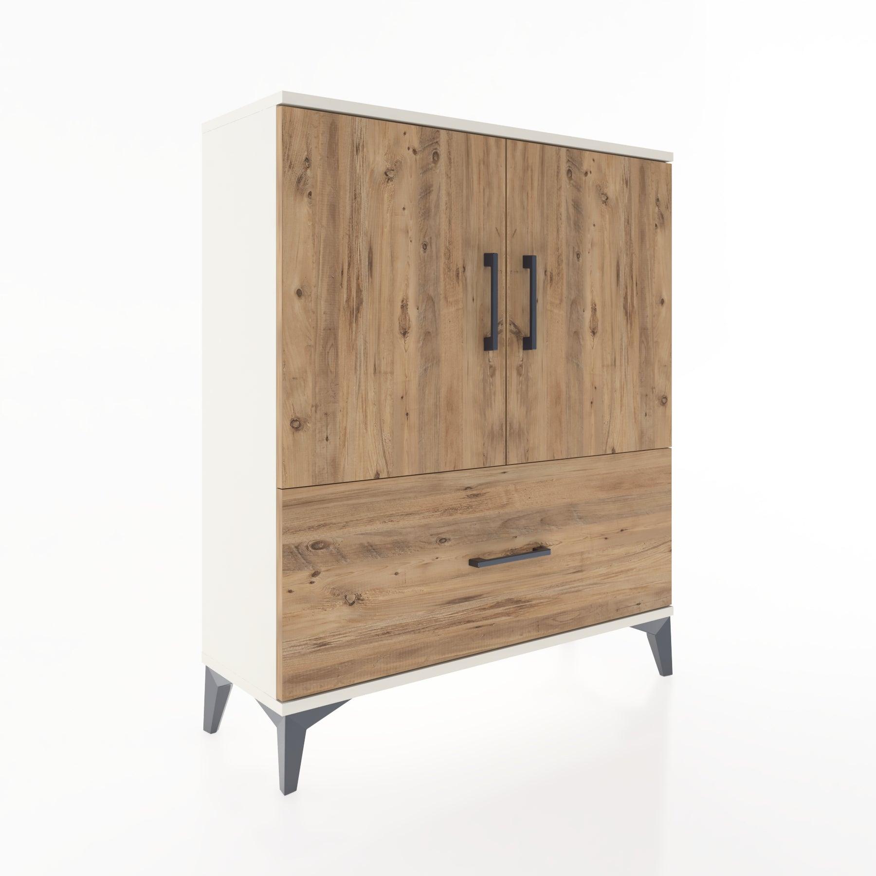 Woodntry Modüler Şifonyer Aytaşı 88x30x94 cm Kapaklı ve Çekmeceli KC10-1