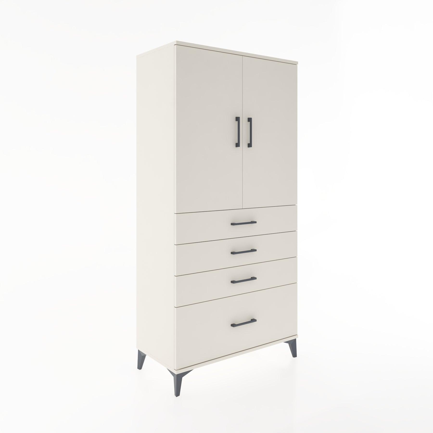 Woodntry Modular Cabinet Moonstone 88x44x170 cm with Doors and Drawers KC13-1