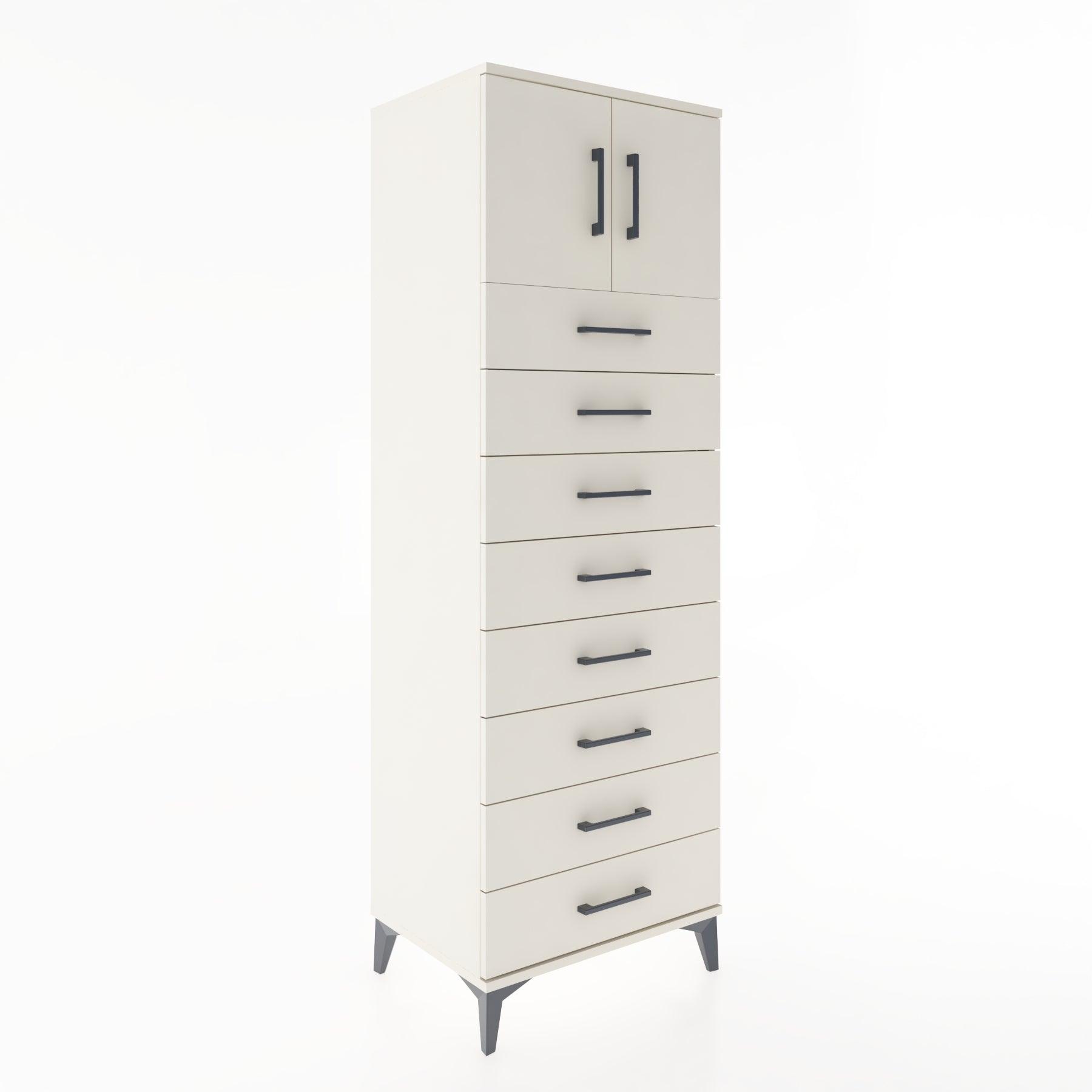 Woodntry Modular Cabinet Moonstone 60x44x170 cm with Doors and Drawers KC1-1