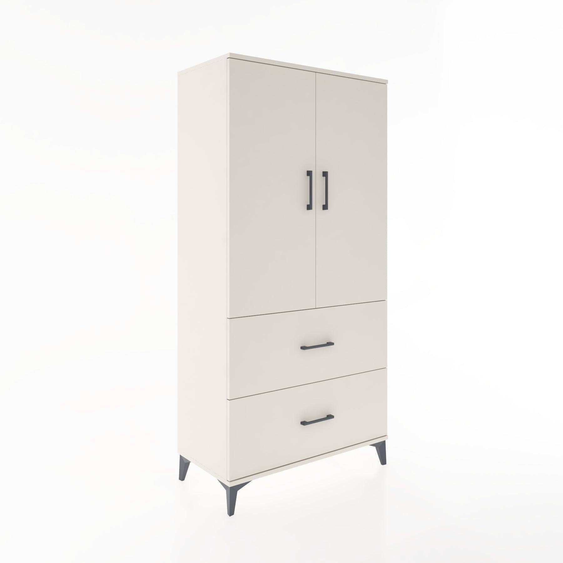 Woodntry Modular Cabinet Moonstone 88x44x170 cm with Doors and Drawers KC21-1