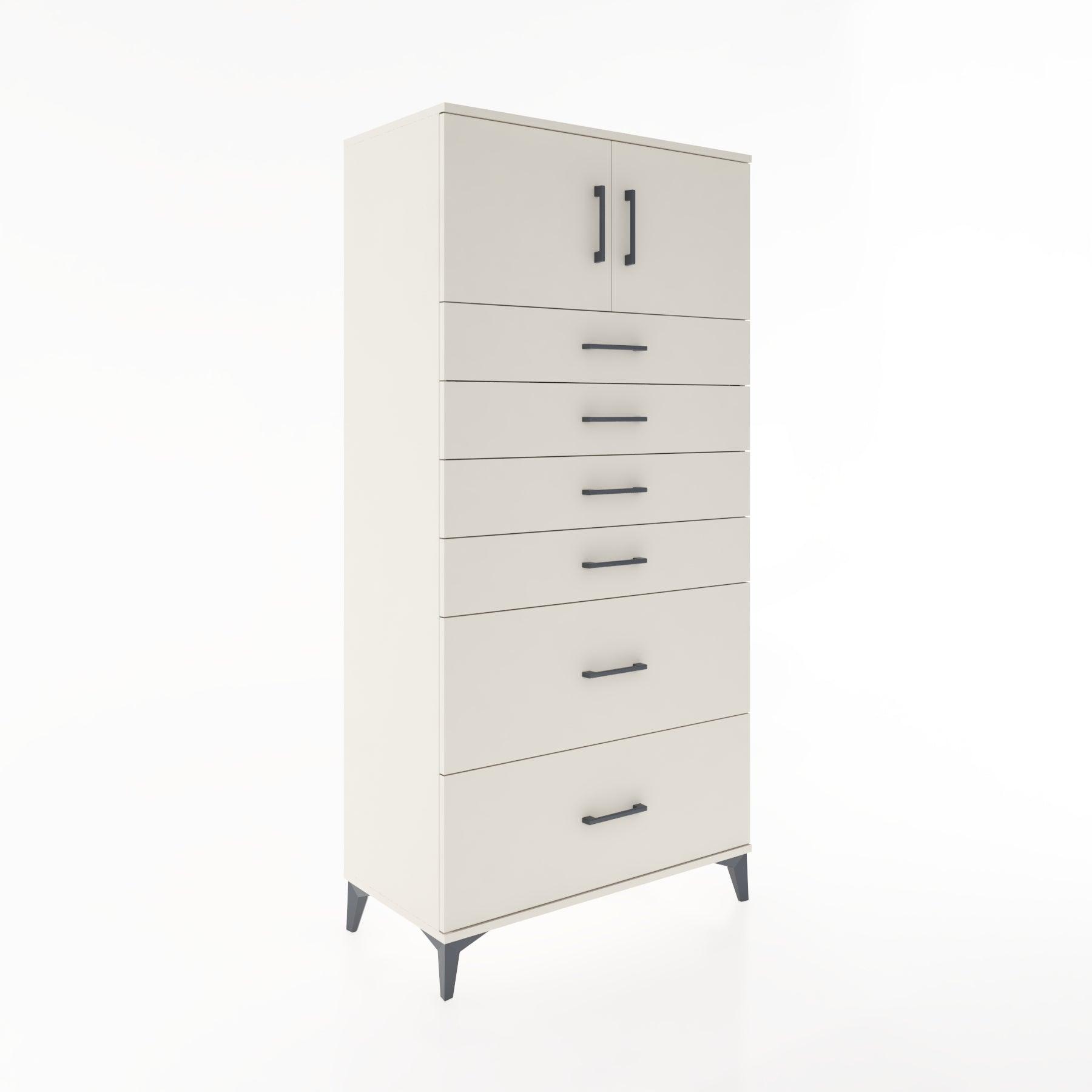 Woodntry Modular Cabinet Moonstone 88x44x170 cm with Doors and Drawers KC17-1