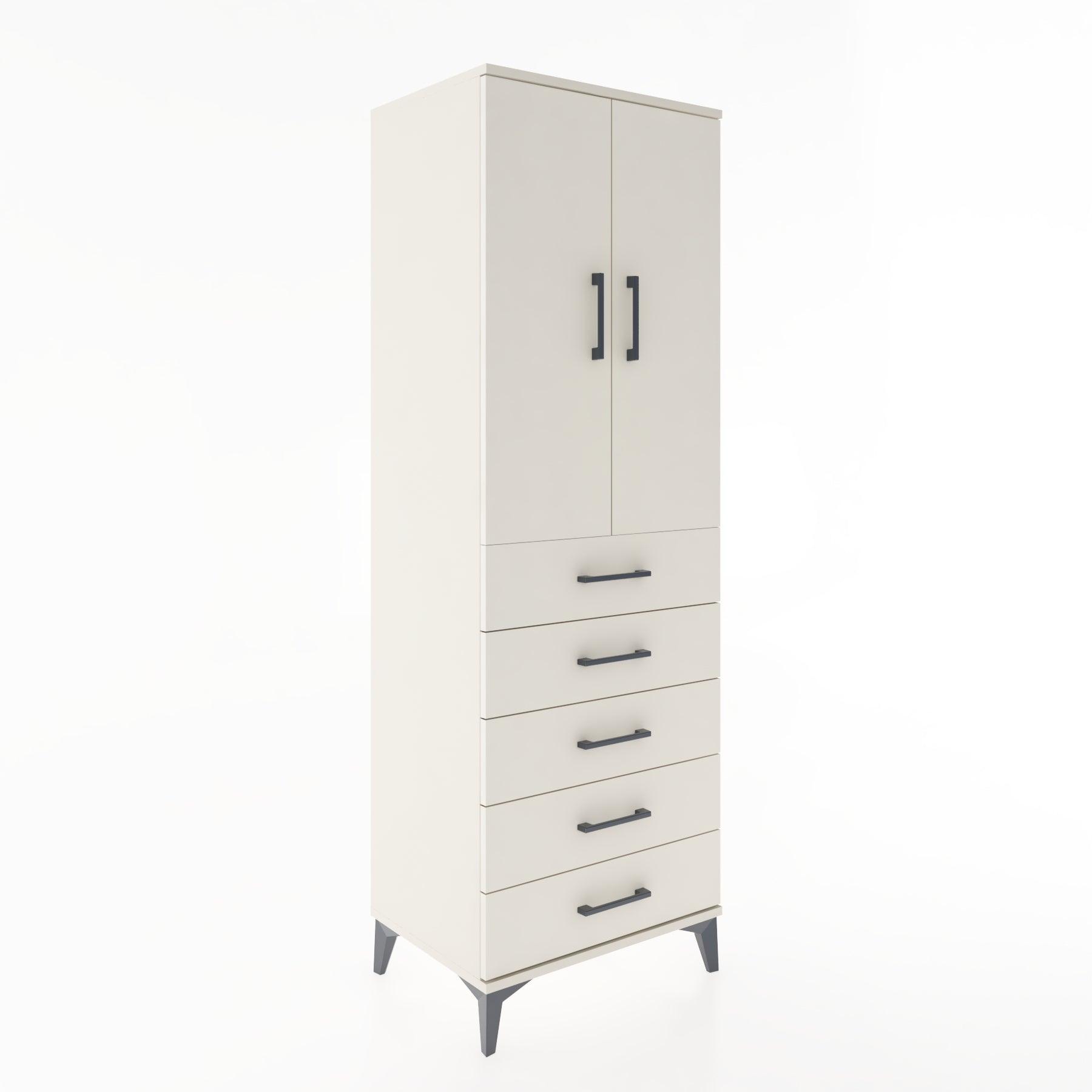 Woodntry Modular Cabinet Moonstone 60x44x170 cm with Doors and Drawers KC26-1