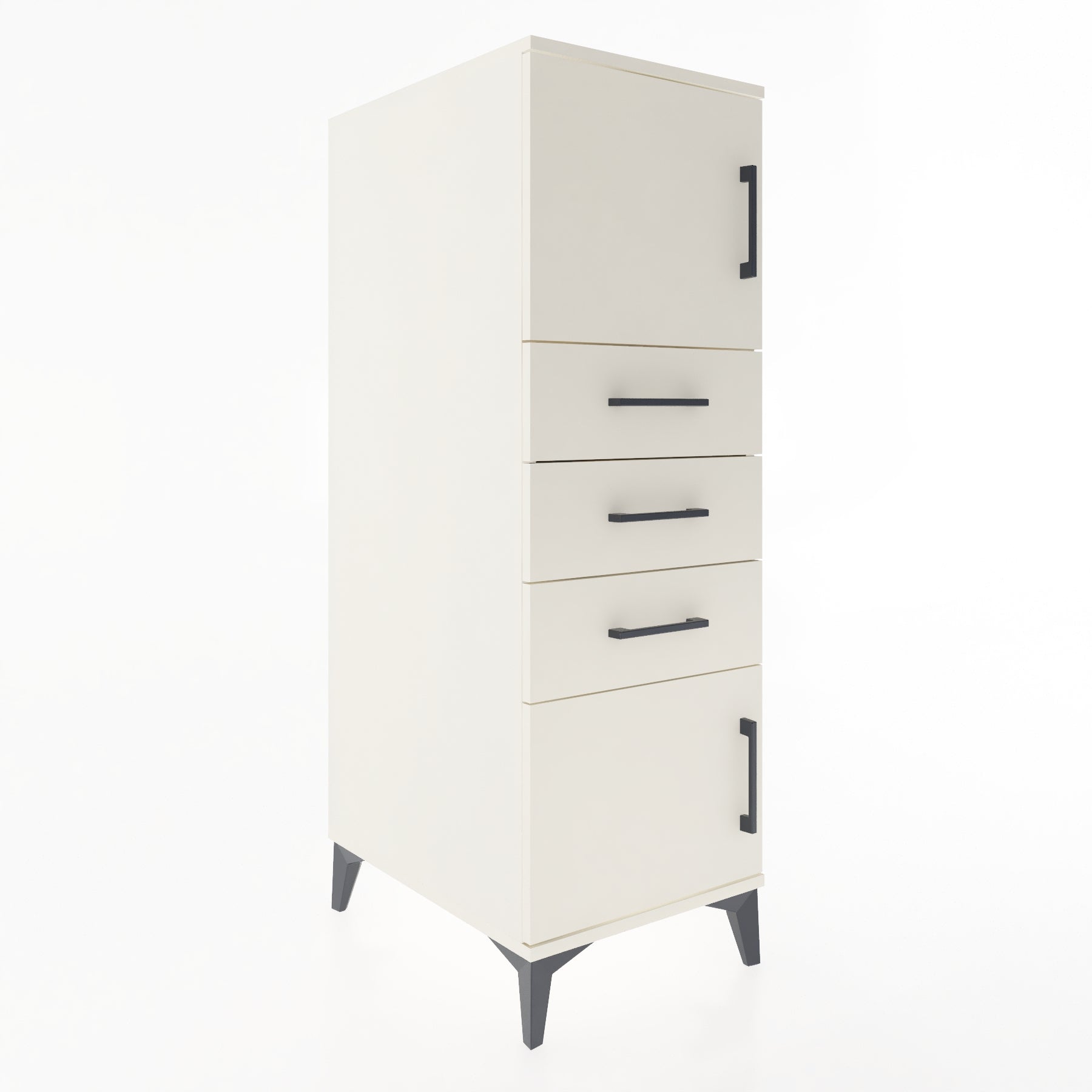 Woodntry Modüler Dolap Aytaşı 44x59x122 cm Kapaklı ve Çekmeceli KC51-1