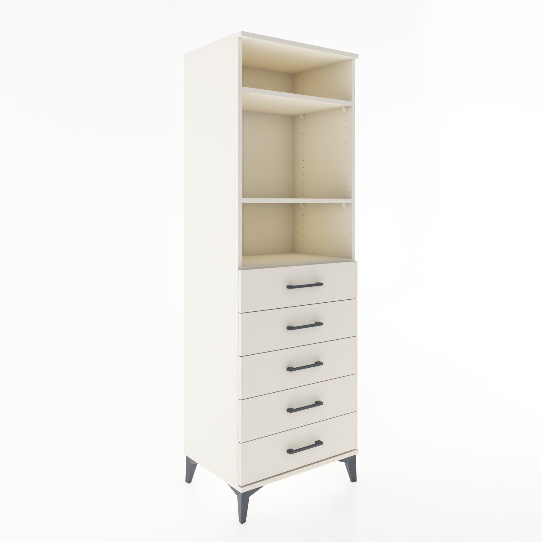 Woodntry Modular Cabinet Moonstone 60x44x170 cm with Drawers and Shelves CR35-1