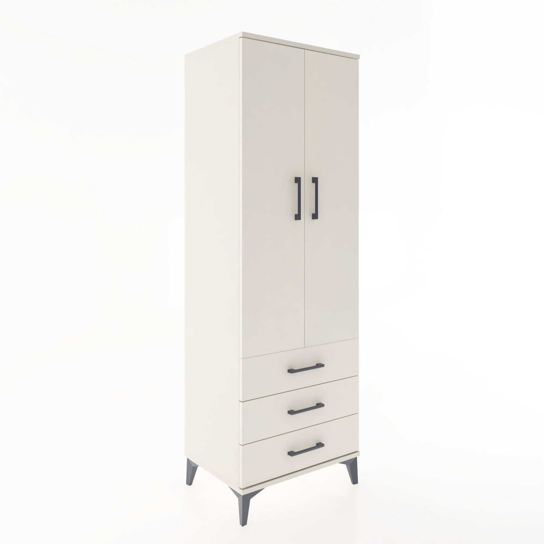 Woodntry Modular Cabinet Moonstone 60x44x170 cm with Doors and Drawers KC28-1