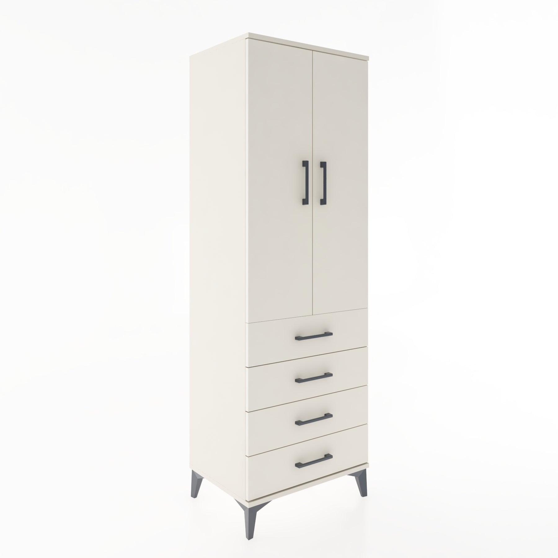Woodntry Modular Cabinet Moonstone 60x44x170 cm with Doors and Drawers KC27-1