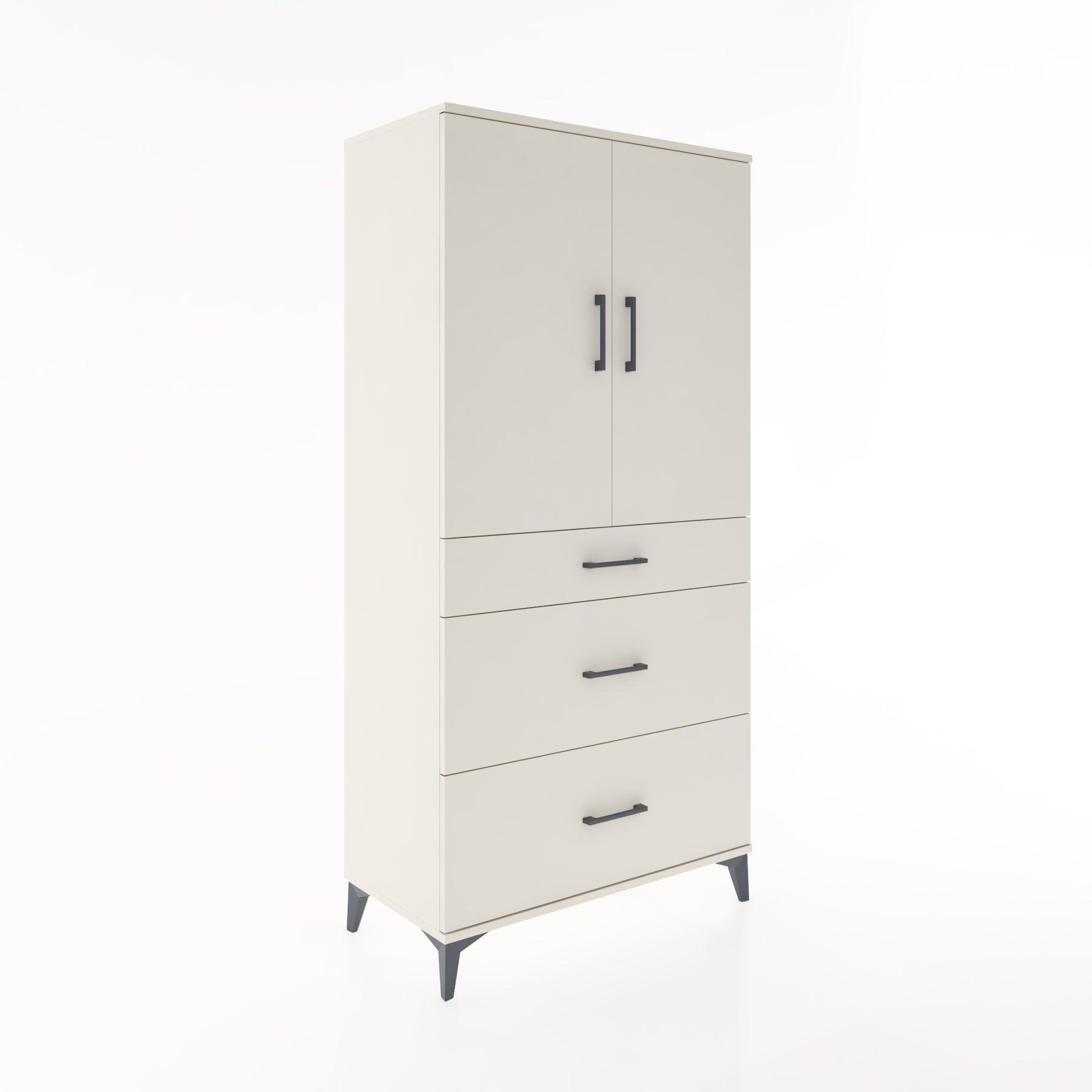 Woodntry Modular Cabinet Moonstone 88x44x170 cm with Doors and Drawers KC20-1