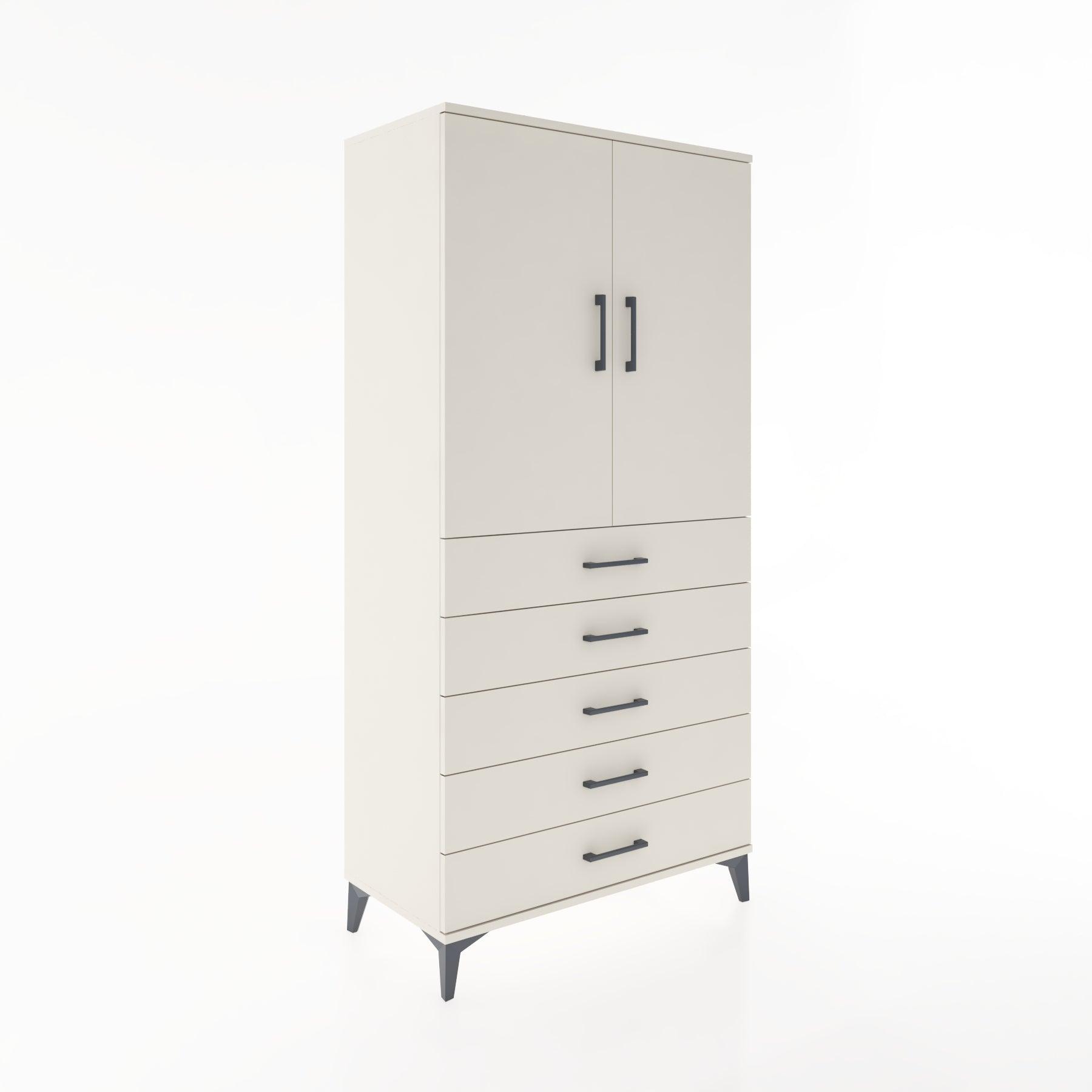 Woodntry Modular Cabinet Moonstone 88x44x170 cm with Doors and Drawers KC4-1