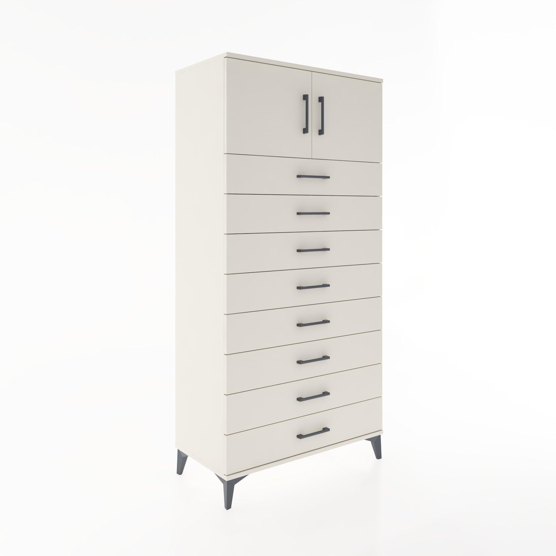 Woodntry Modular Cabinet Moonstone 88x44x170 cm with Doors and Drawers KC1-1
