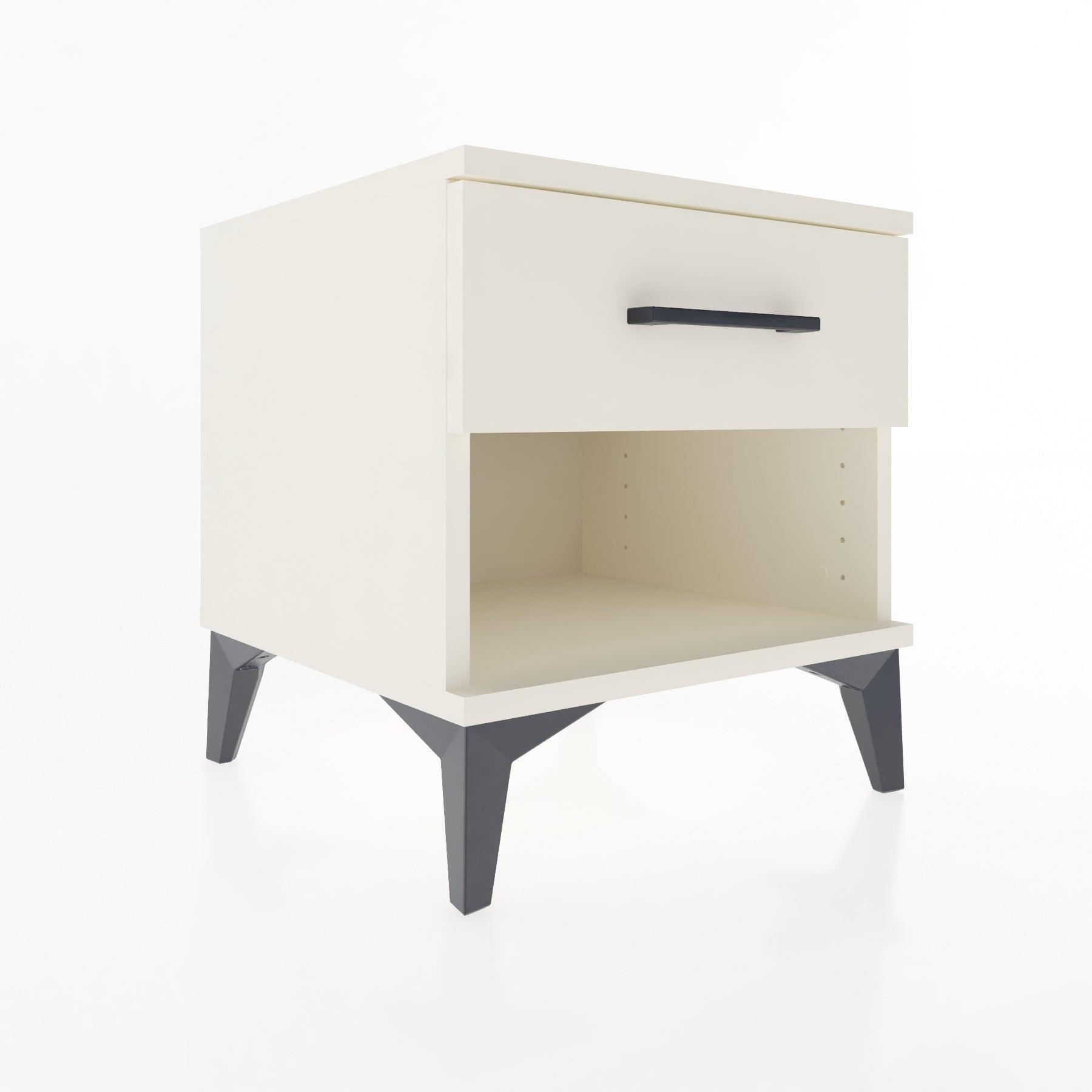 Woodntry Modular Nightstand Moonstone 44x44x36 cm with Drawer and Shelf CR1-1