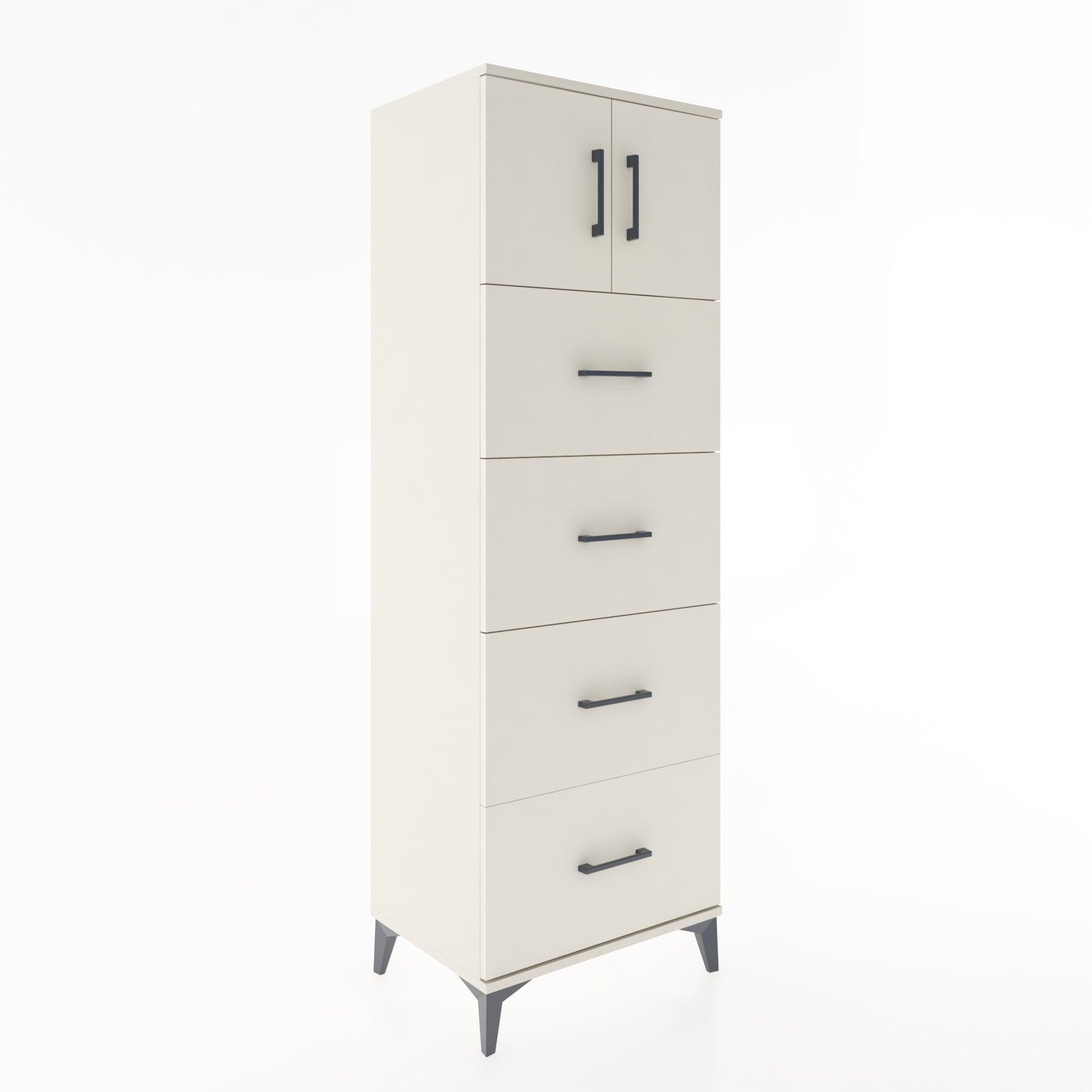 Woodntry Modular Cabinet Moonstone 60x44x170 cm with Doors and Drawers KC25-1