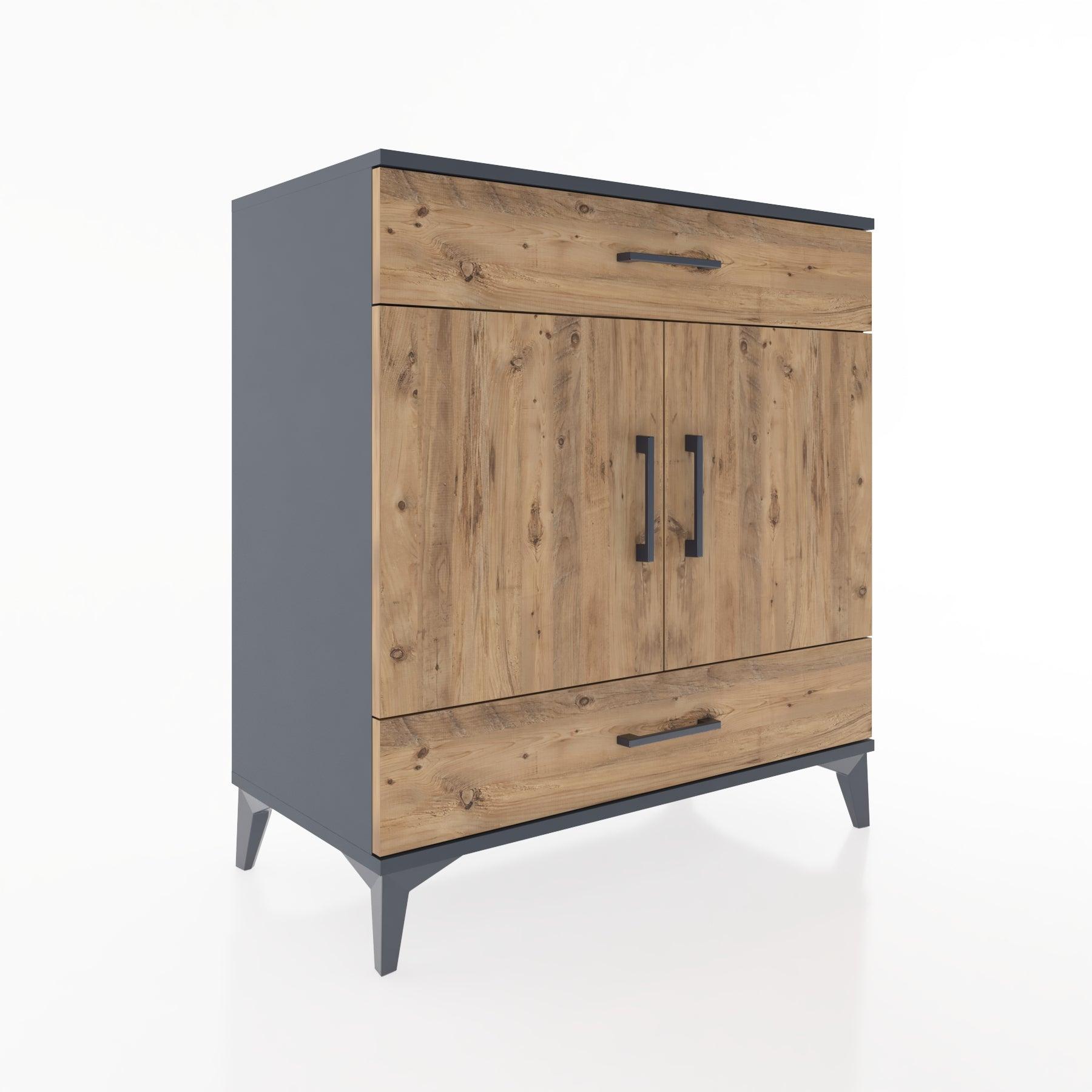 Woodntry Modular Dresser Anthracite 88x44x84 cm with Cover and Drawer KC60-2