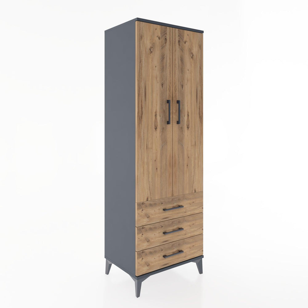 Woodntry Modular Cabinet Anthracite 60x44x170 cm with Doors and Drawers KC6-2