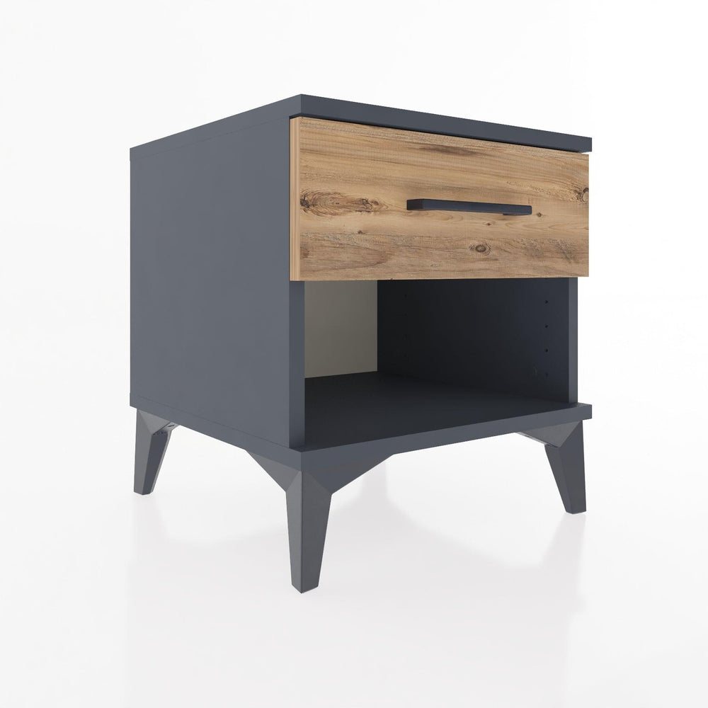 Woodntry Modular Nightstand Anthracite 44x44x36 cm with Drawer and Shelf CR1-2