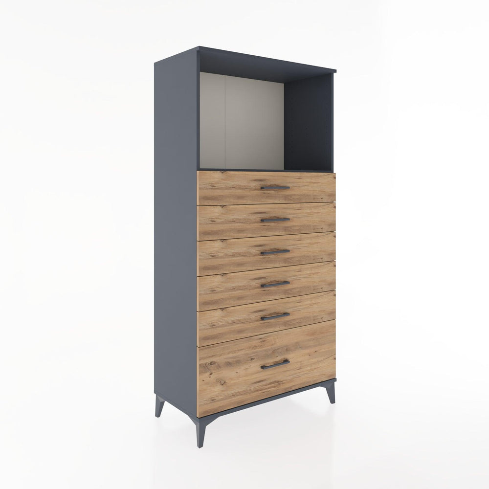 Woodntry Modular Cabinet Anthracite 88x44x170 cm with Drawers and Shelves CR39-2