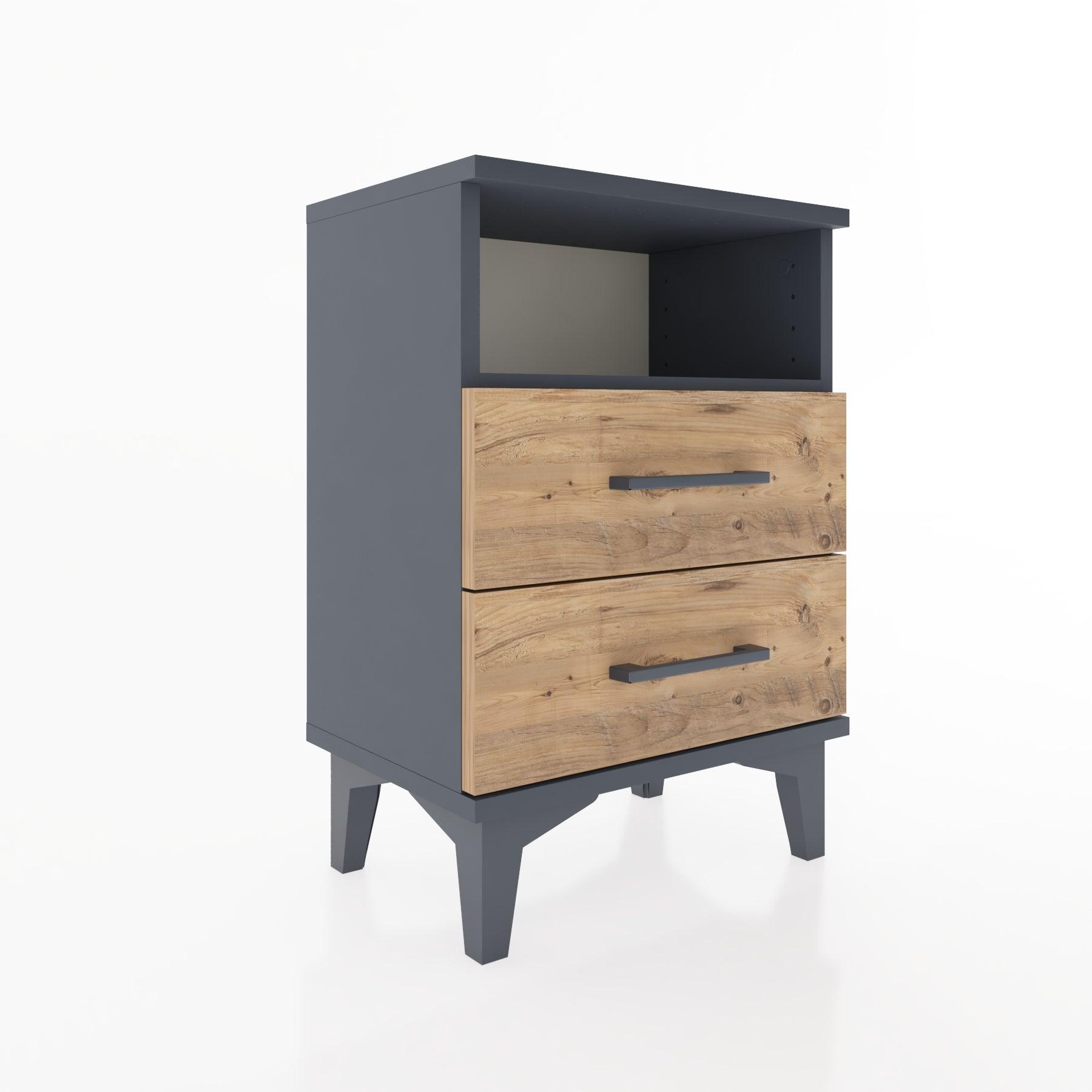 Woodntry Modüler Komodin İki Çekmeceli 44x30x52 cm Antrasit - Woodntry