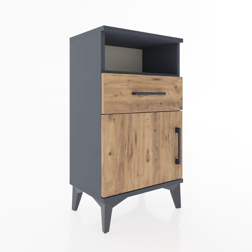 Woodntry Modüler Komodin Raf Çekmece Kapaklı 44x30x68 cm Antrasit - Woodntry