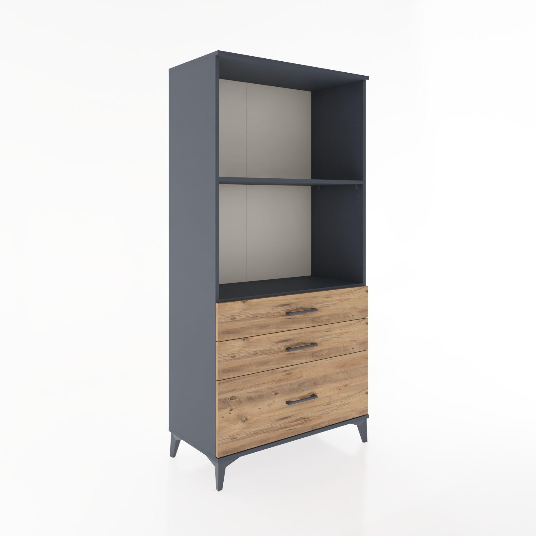 Woodntry Modular Cabinet Anthracite 88x44x170 cm with Drawers and Shelves CR42-2