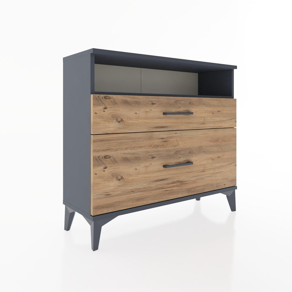 Woodntry Modüler Şifonyer İki Çekmeceli V6 88x30x68 cm Antrasit - Woodntry