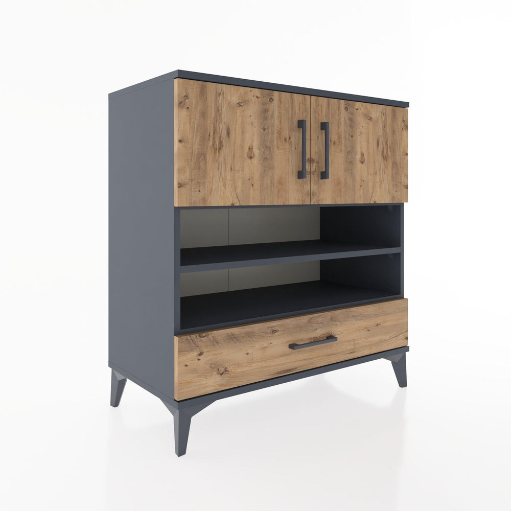 Woodntry Modüler Şifonyer Antrasit 88x44x84 cm Fonksiyonel F94-2