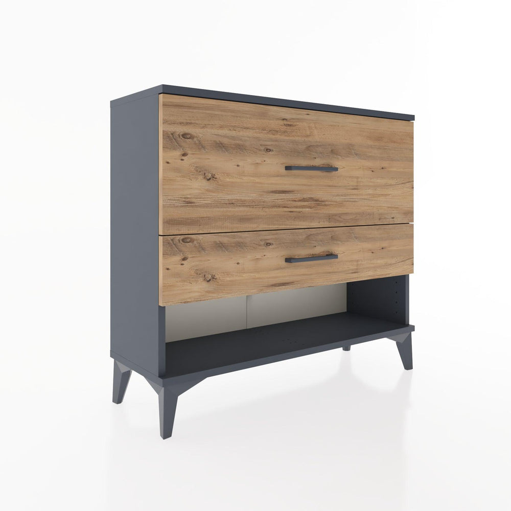 Woodntry Modüler Şifonyer İki Çekmeceli V5 88x30x68 cm Antrasit - Woodntry