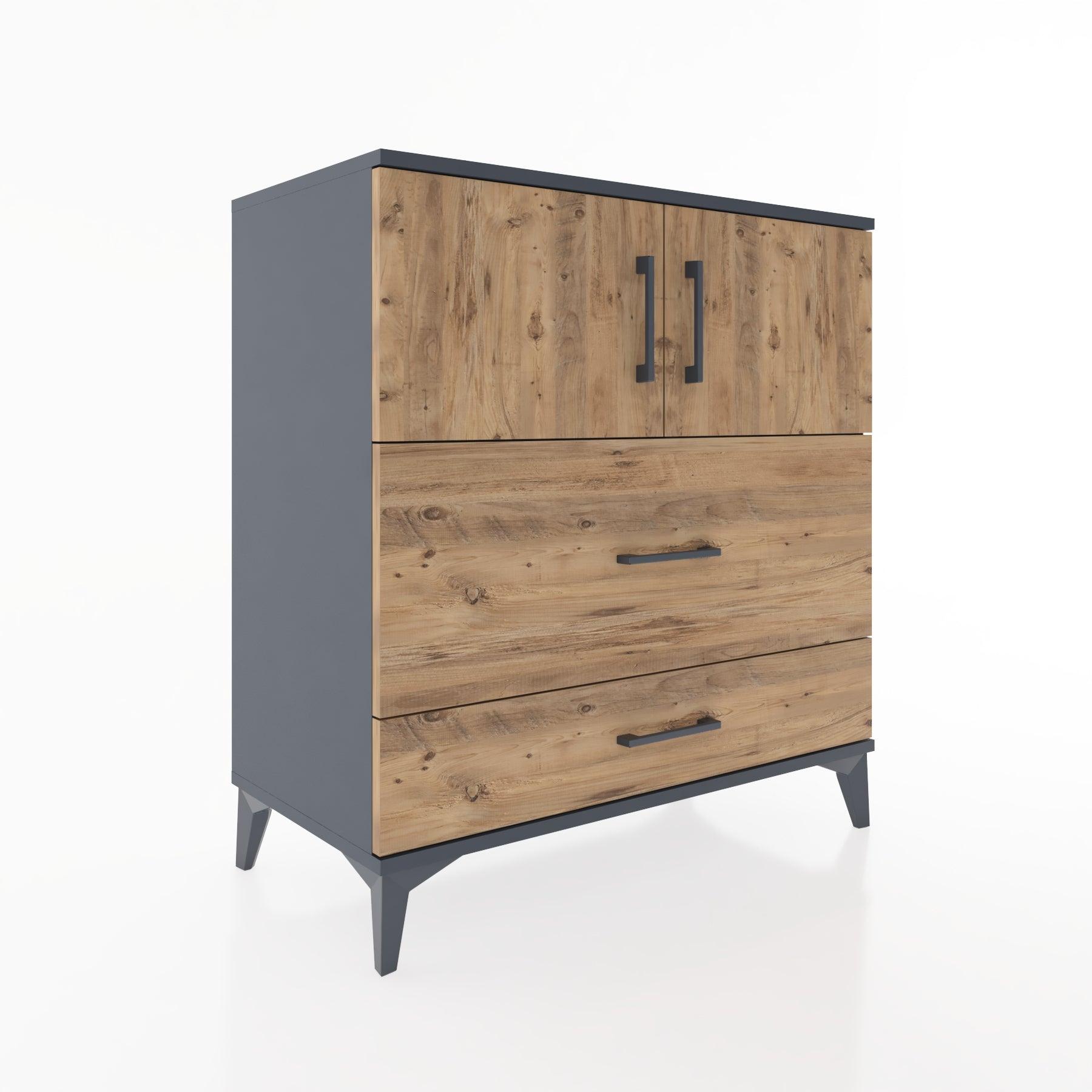 Woodntry Modular Dresser Anthracite 88x44x84 cm with Cover and Drawer KC114-2
