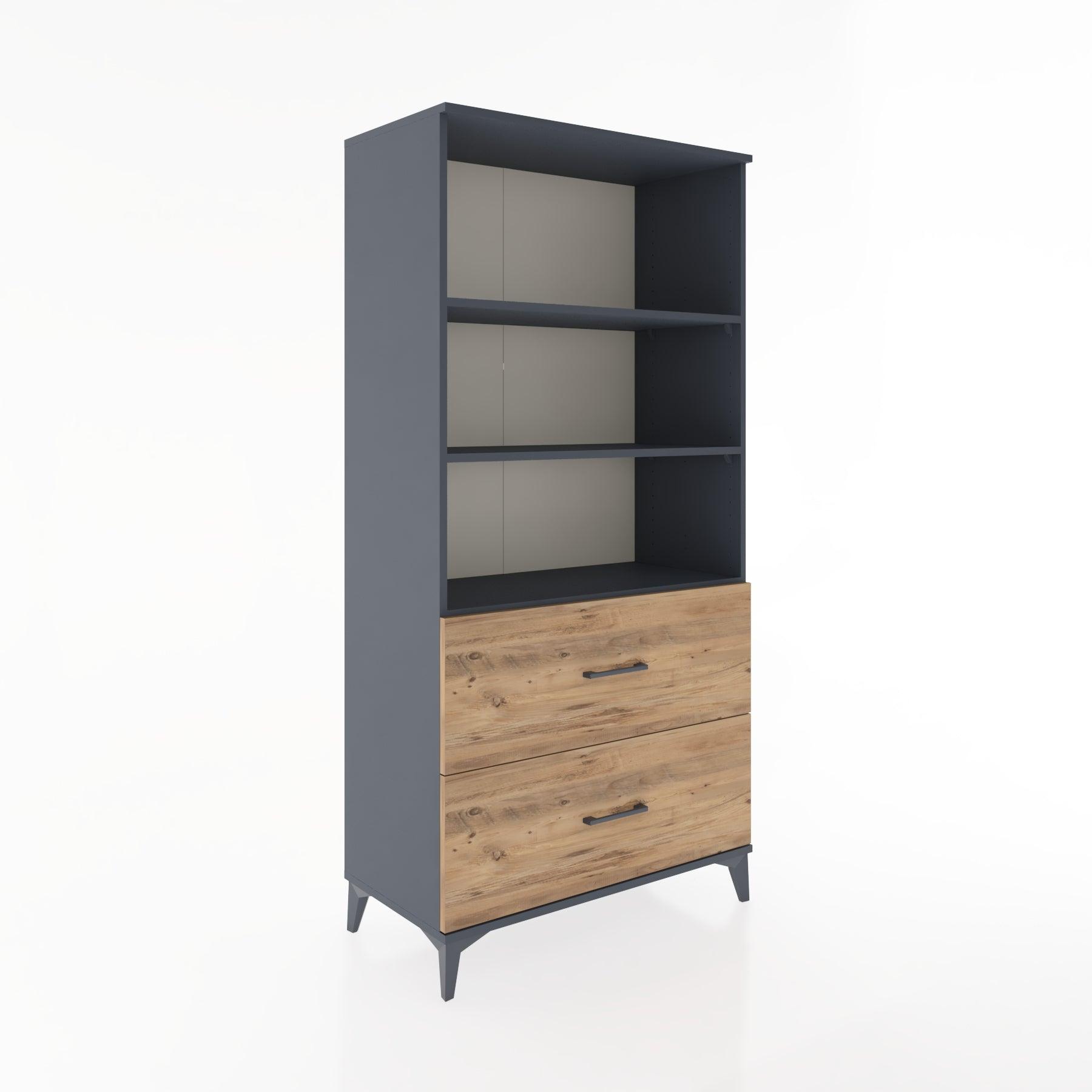 Woodntry Modular Cabinet Anthracite 88x44x170 cm with Drawers and Shelves CR49-2