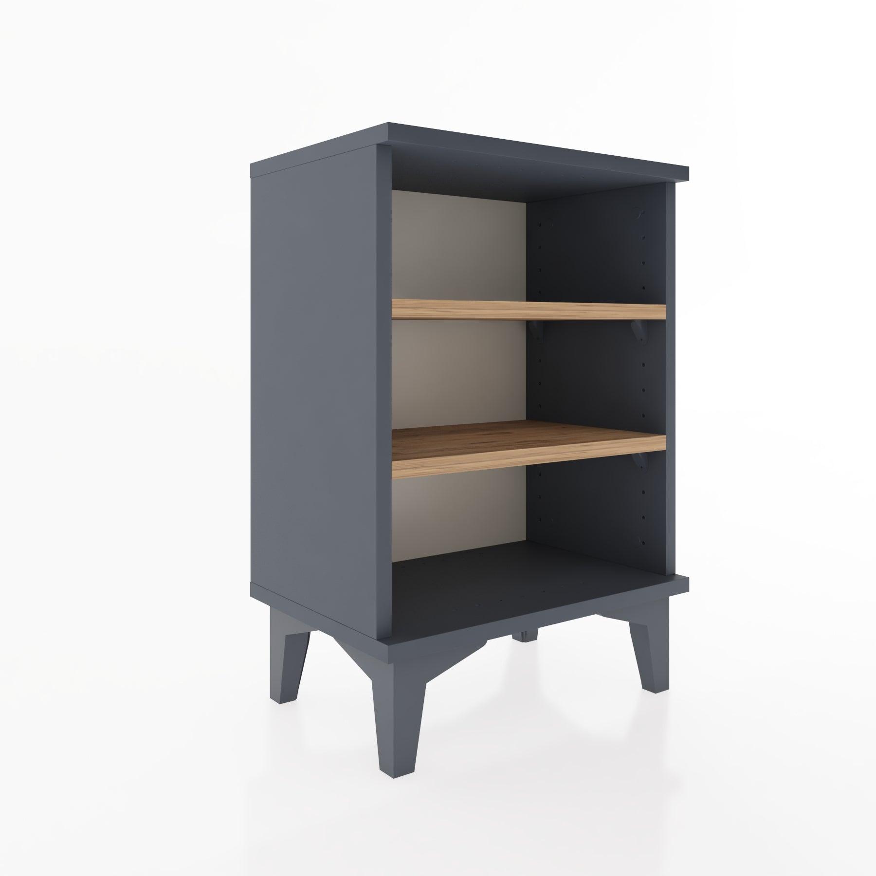 Woodntry Modüler Komodin Üç Raflı 44x30x52 cm Antrasit - Woodntry