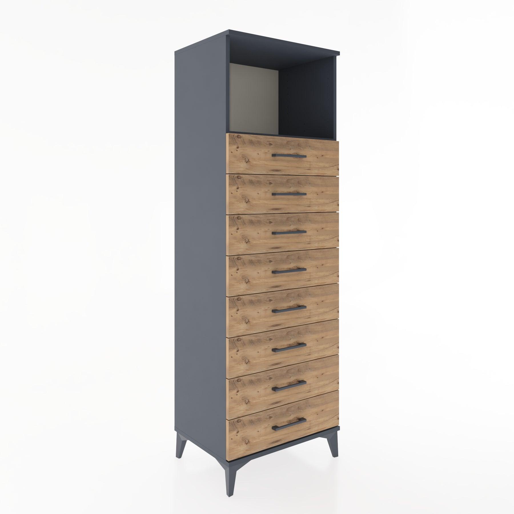 Woodntry Modular Cabinet Anthracite 60x44x170 cm with Drawers and Shelves CR32-2