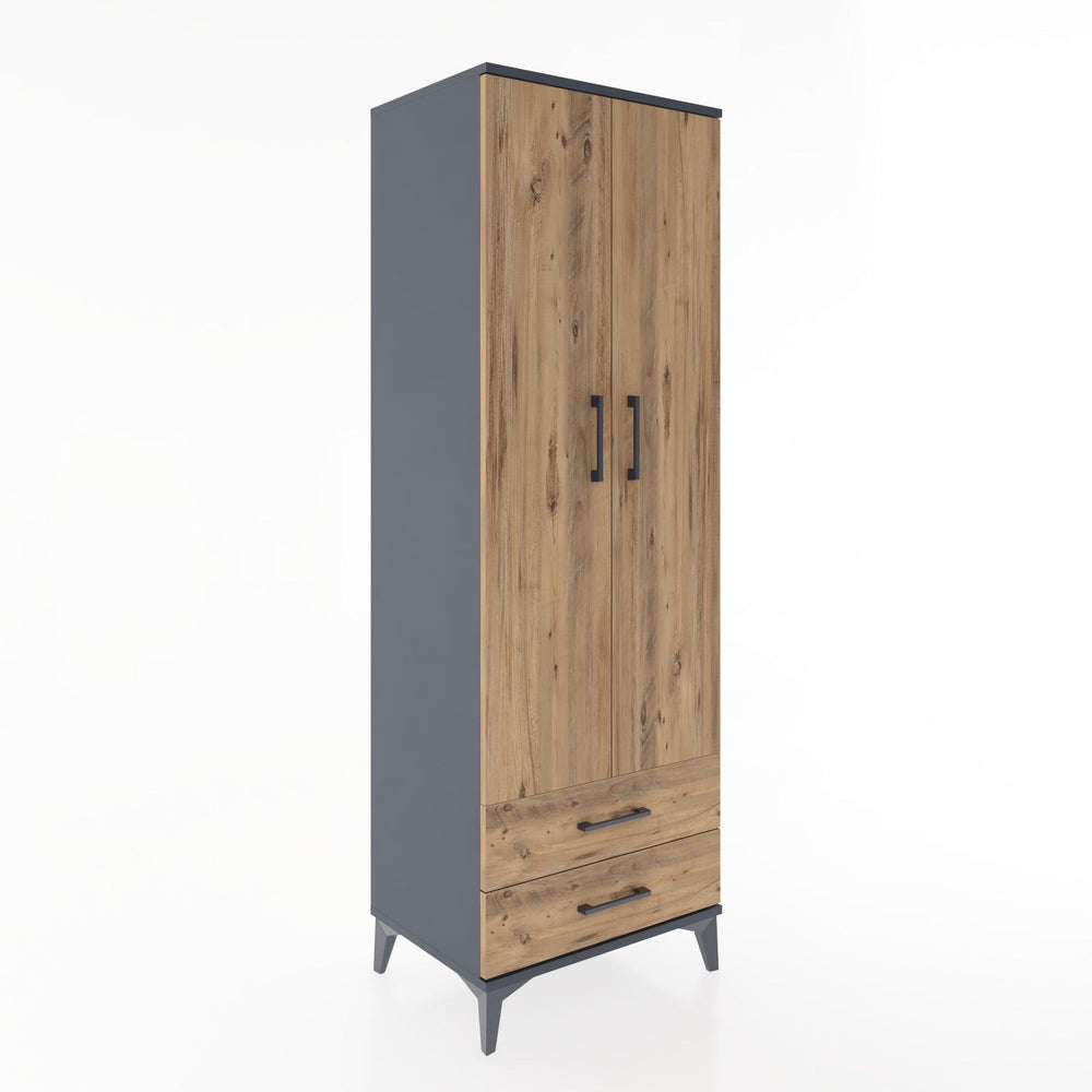 Woodntry Modular Cabinet Anthracite 60x44x170 cm with Doors and Drawers KC7-2