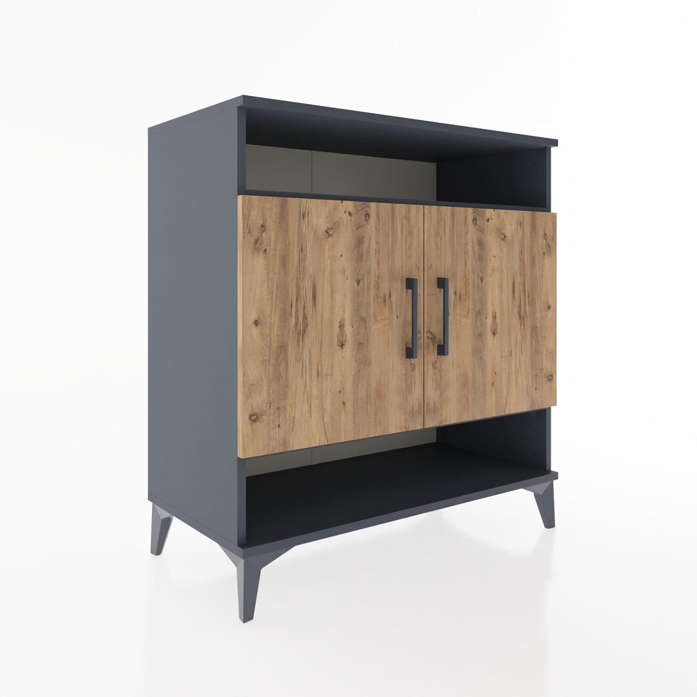 Woodntry Modüler Şifonyer Antrasit 88x44x84 cm Kapaklı ve Raflı KR67-2