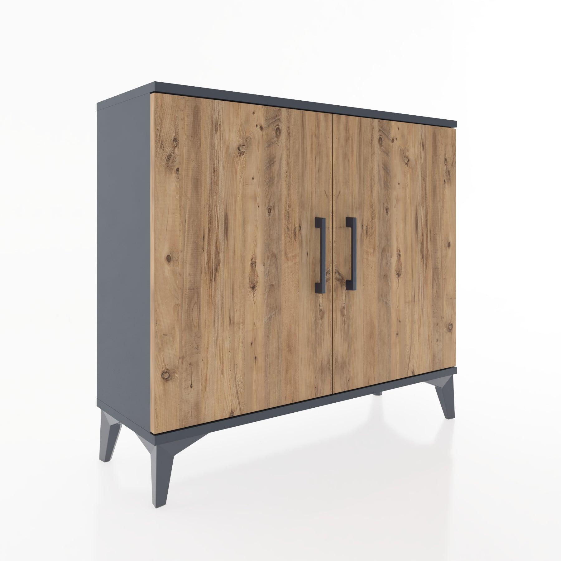 Woodntry Modüler Şifonyer İki Kapaklı V2 88x30x68 cm Antrasit - Woodntry