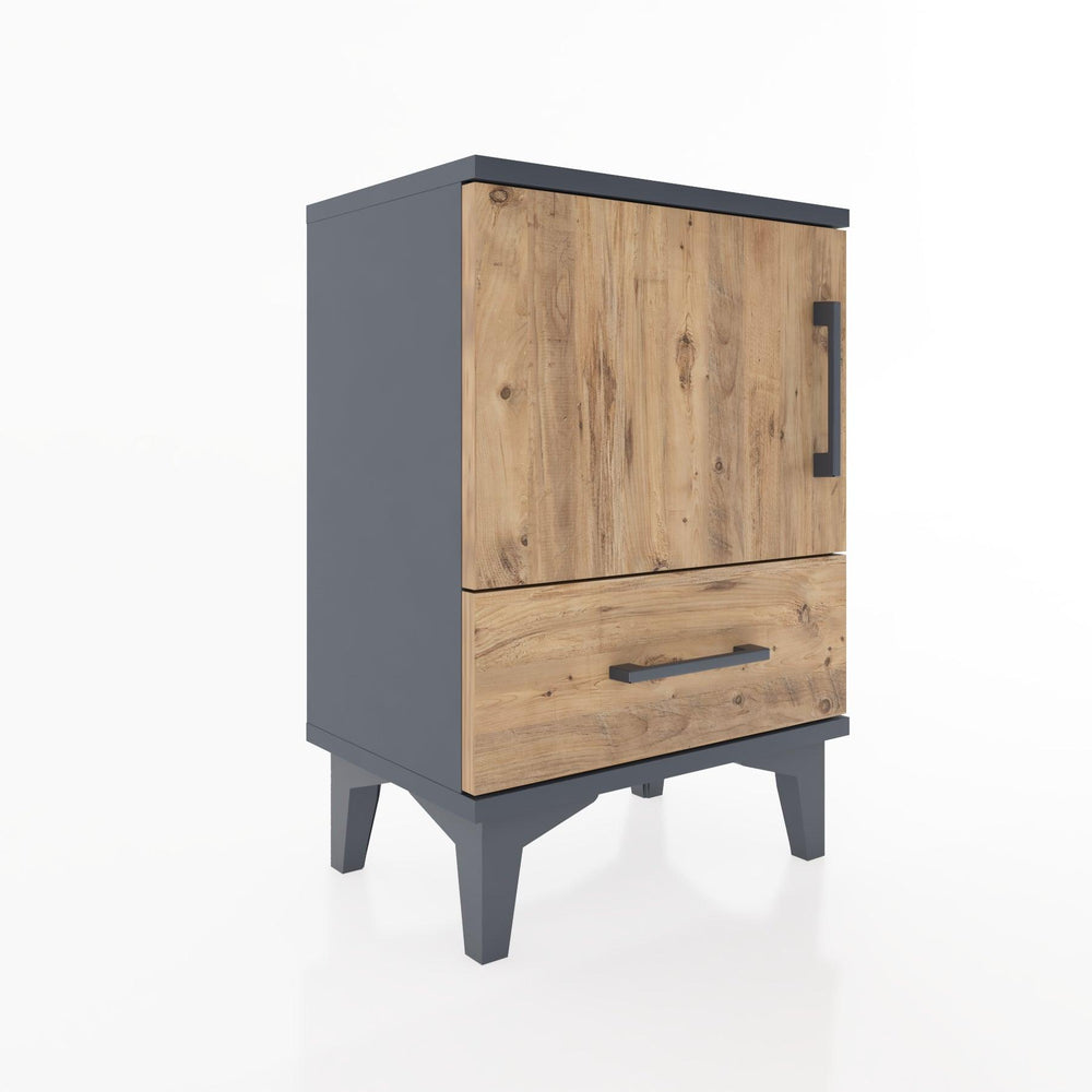 Woodntry Modüler Komodin Kapak ve Çekmeceli 44x30x52 cm Antrasit - Woodntry