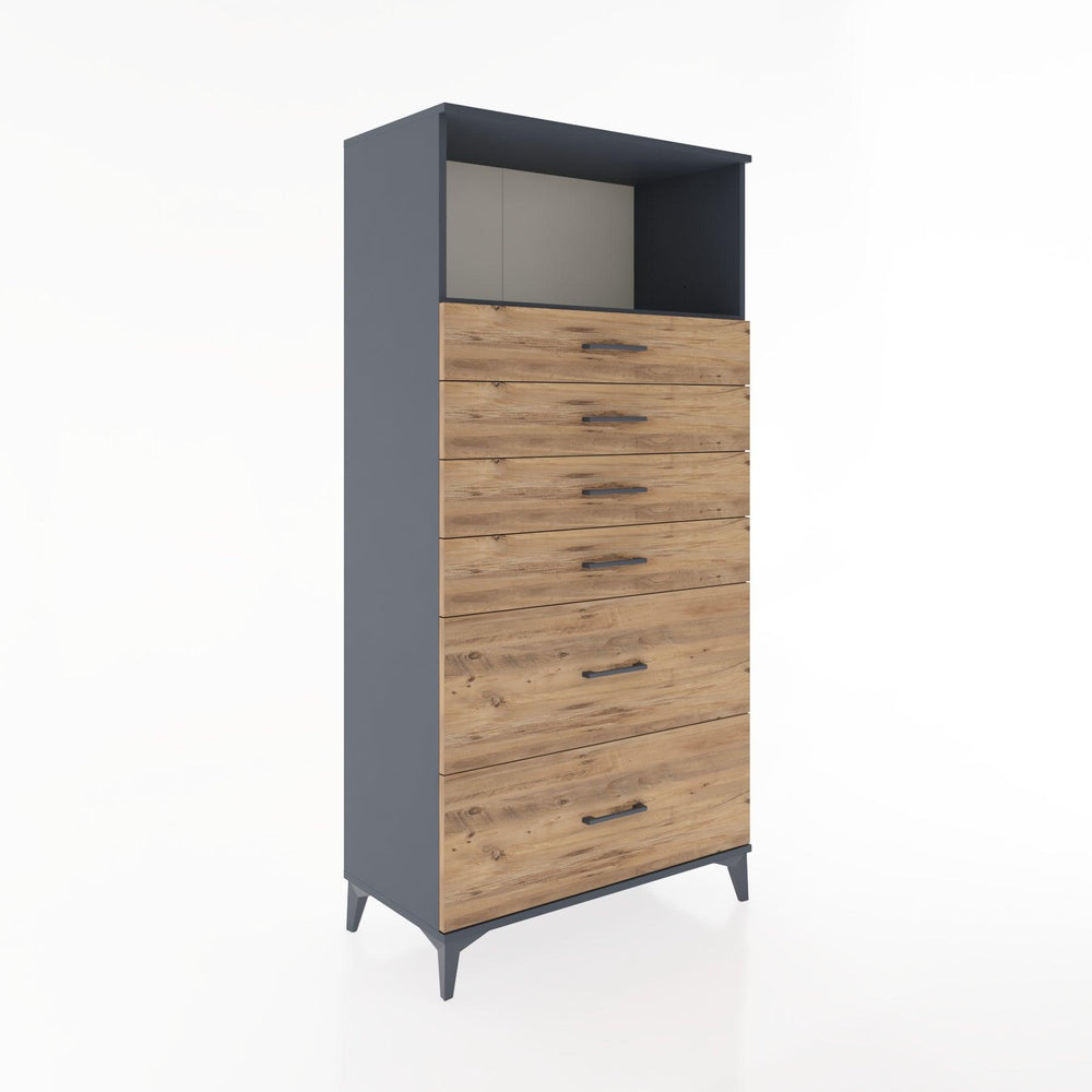 Woodntry Modular Cabinet Anthracite 88x44x170 cm with Drawers and Shelves CR45-2