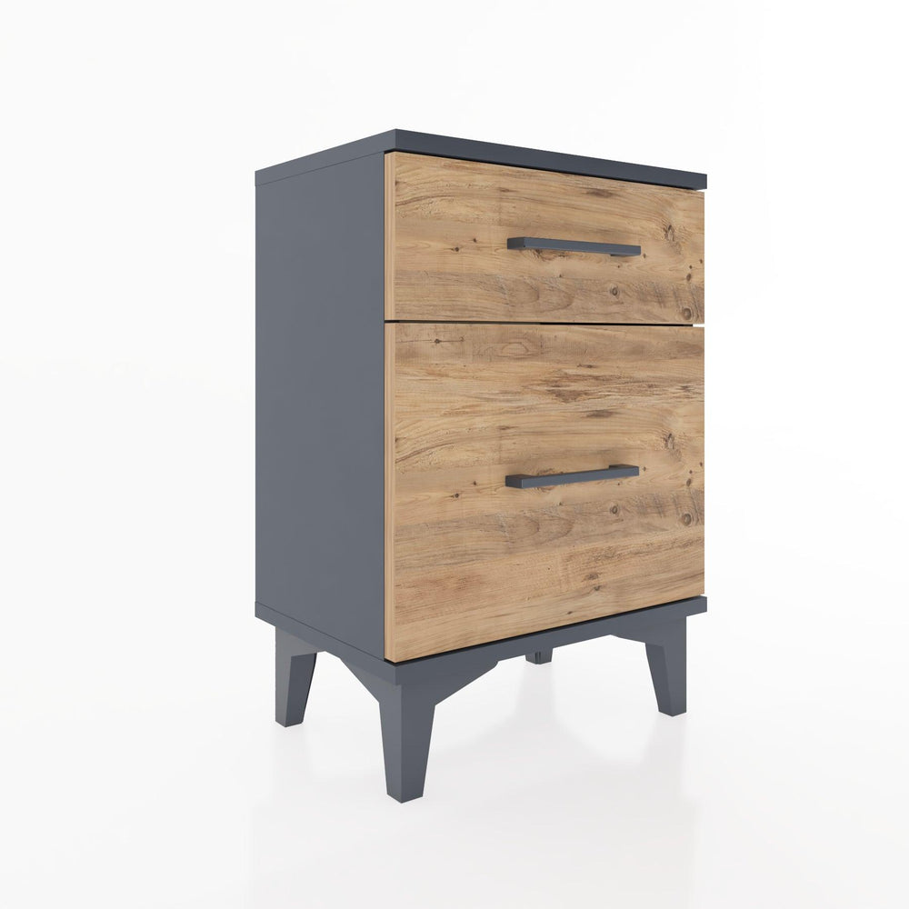 Woodntry Modüler Komodin Küçük ve Büyük Çekmece 44x30x52 cm Antrasit - Woodntry